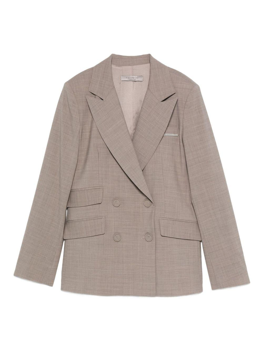 D EXTERIOR Blazer beige doppiopetto