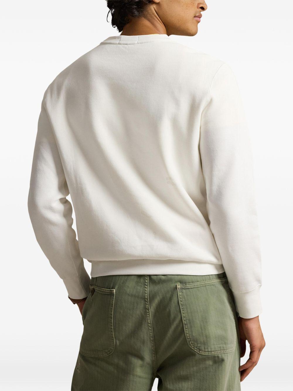 POLO RALPH LAUREN Maglia bianca girocollo con maniche lunghe