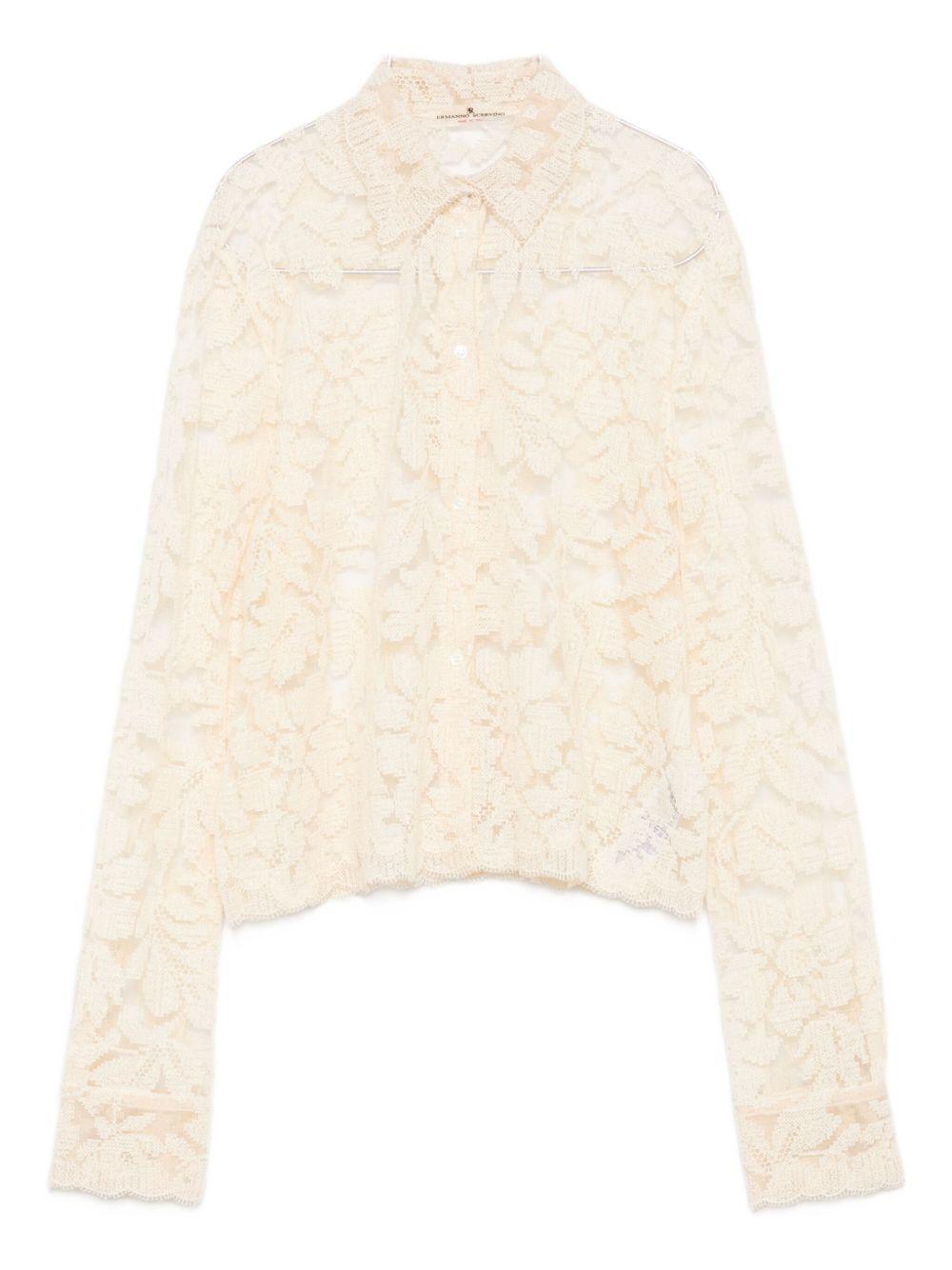 ERMANNO SCERVINO Camicia ecrù in pizzo