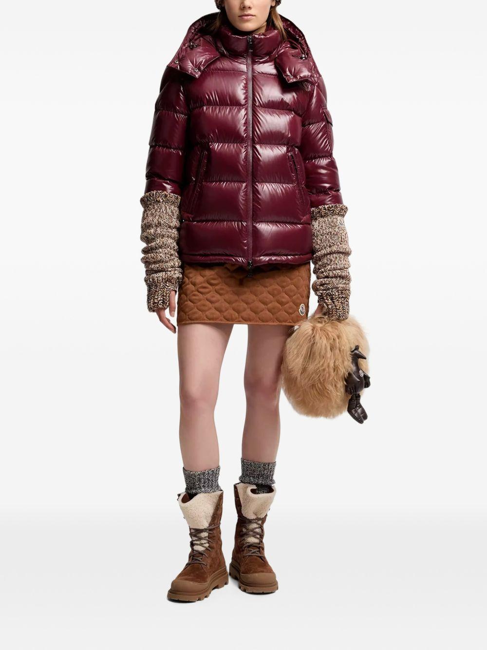MONCLER Piumino Maire rosso rubino con cappuccio