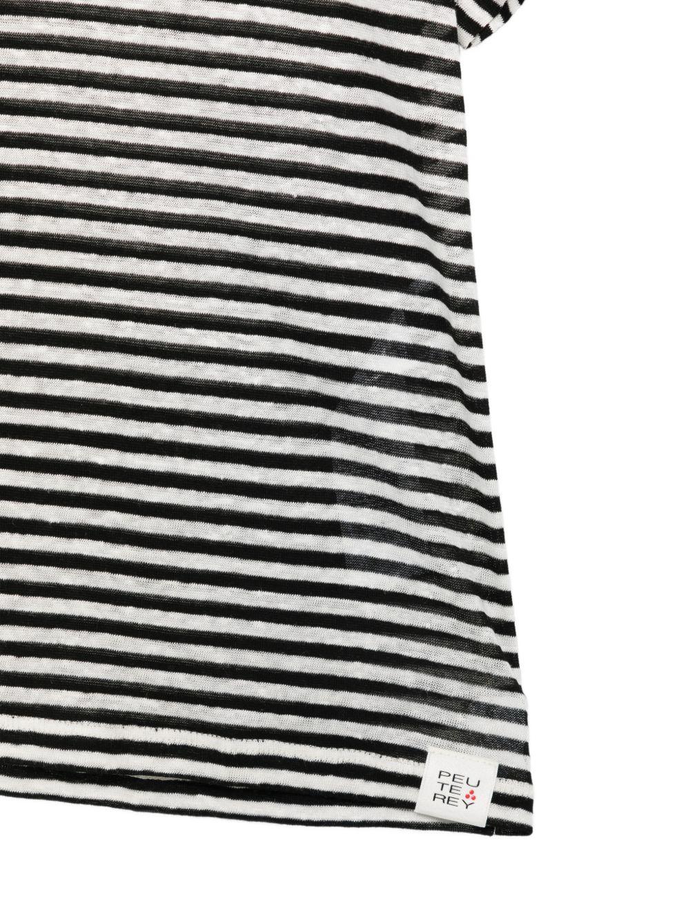 PEUTEREY T-shirt a maniche corte Costantine a righe bianche e nere