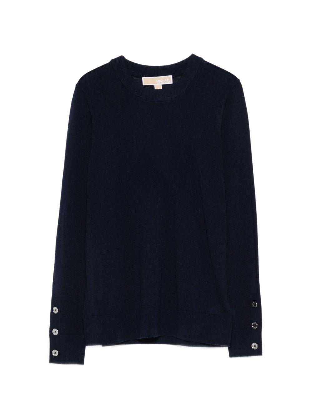 MICHAEL KORS Maglia in lana blu girocollo