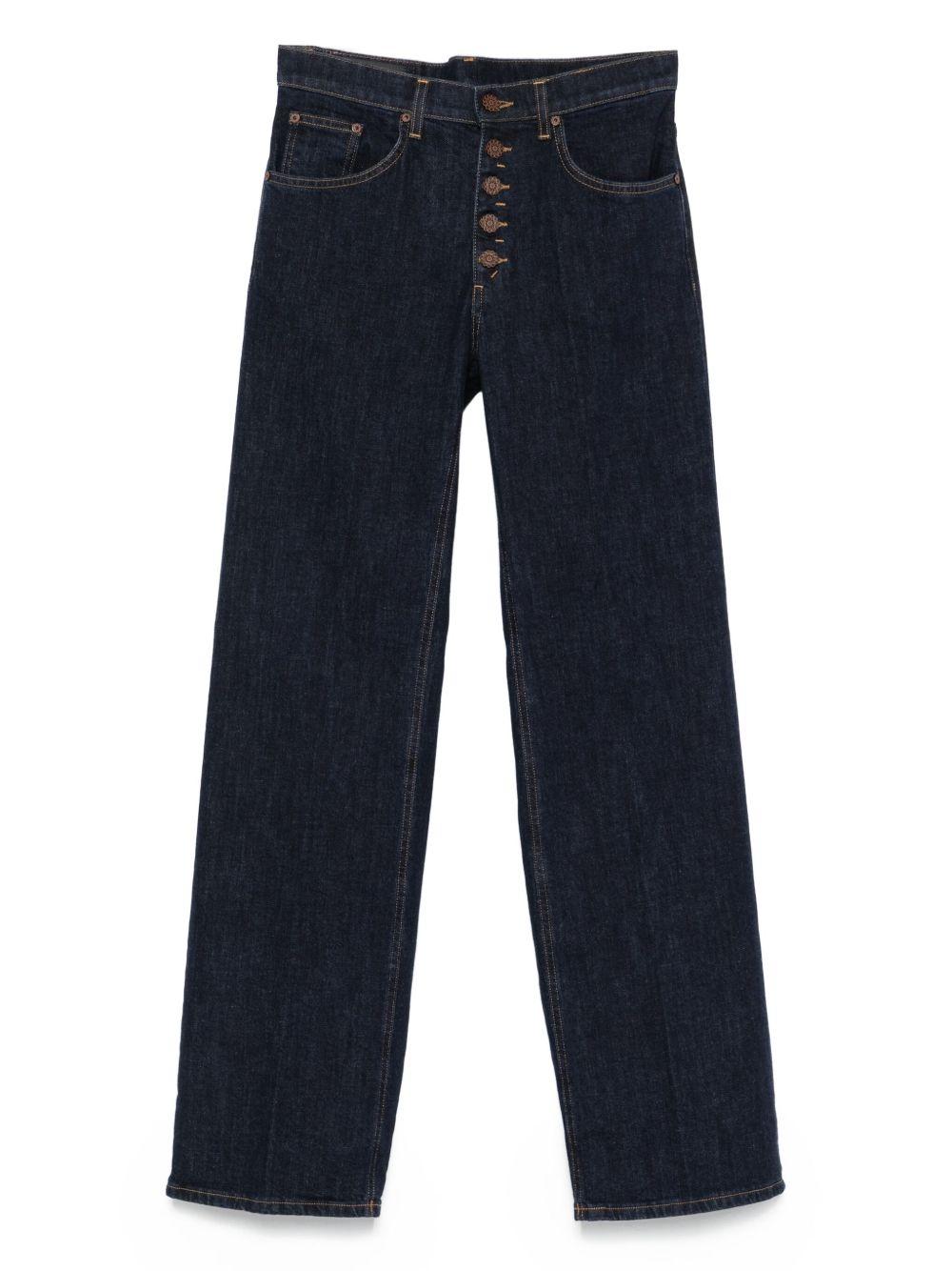 DONDUP Jeans blu scuro con chiusura a cinque bottoni