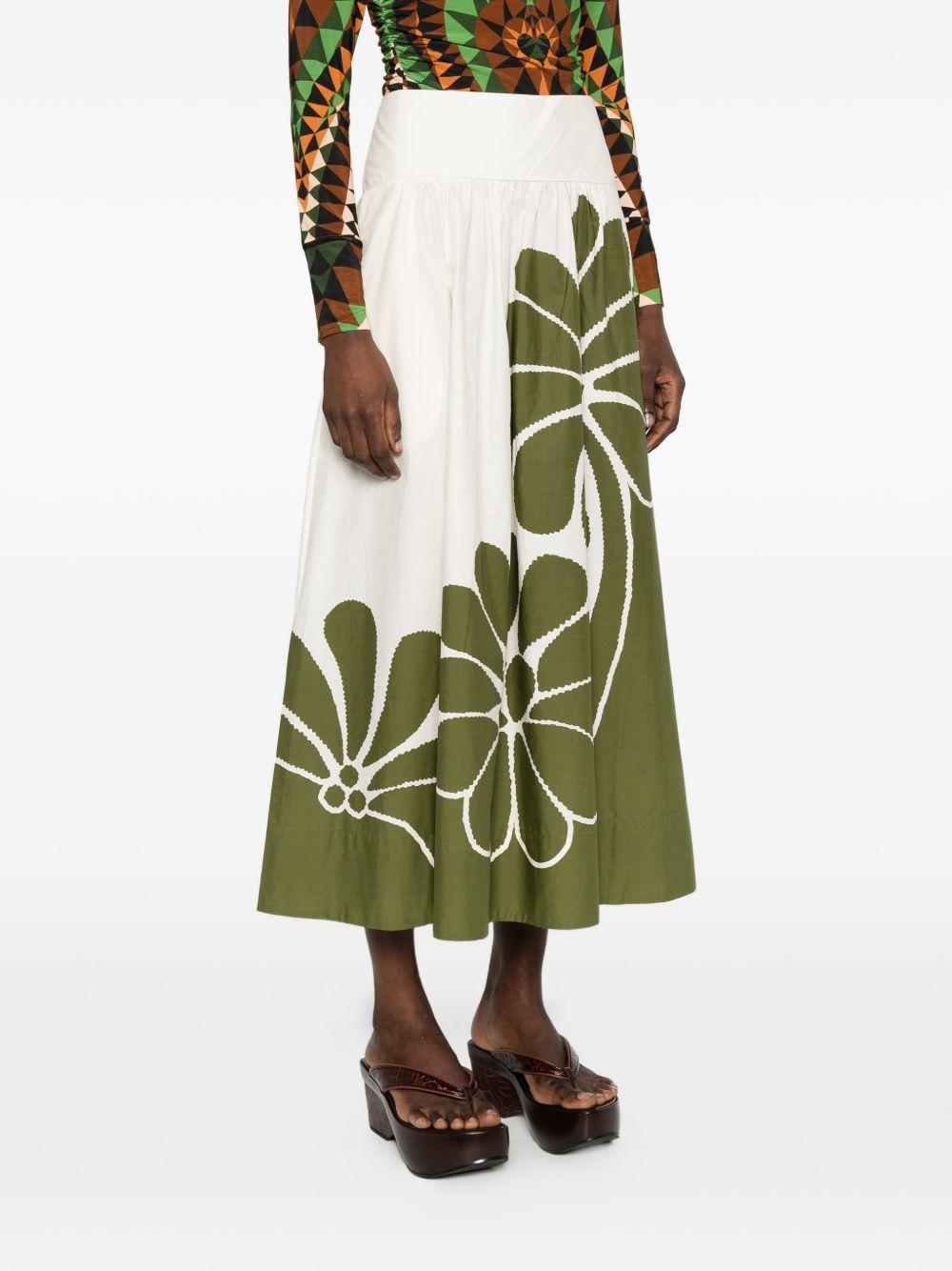 FARM RIO Gonna midi Palermo in cotone con stampa floreale