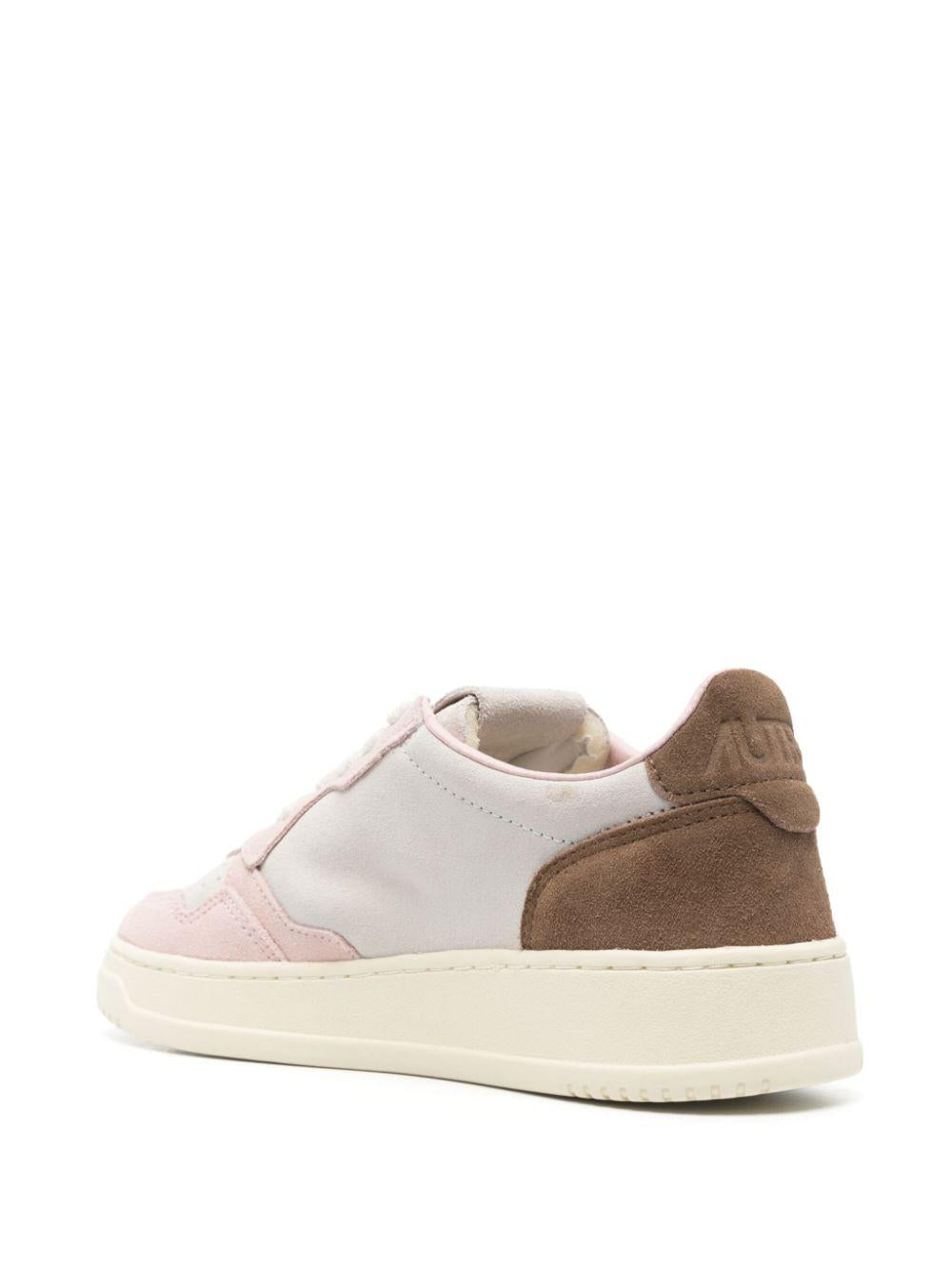 AUTRY Sneakers Medalist rosa e marrone con camoscio