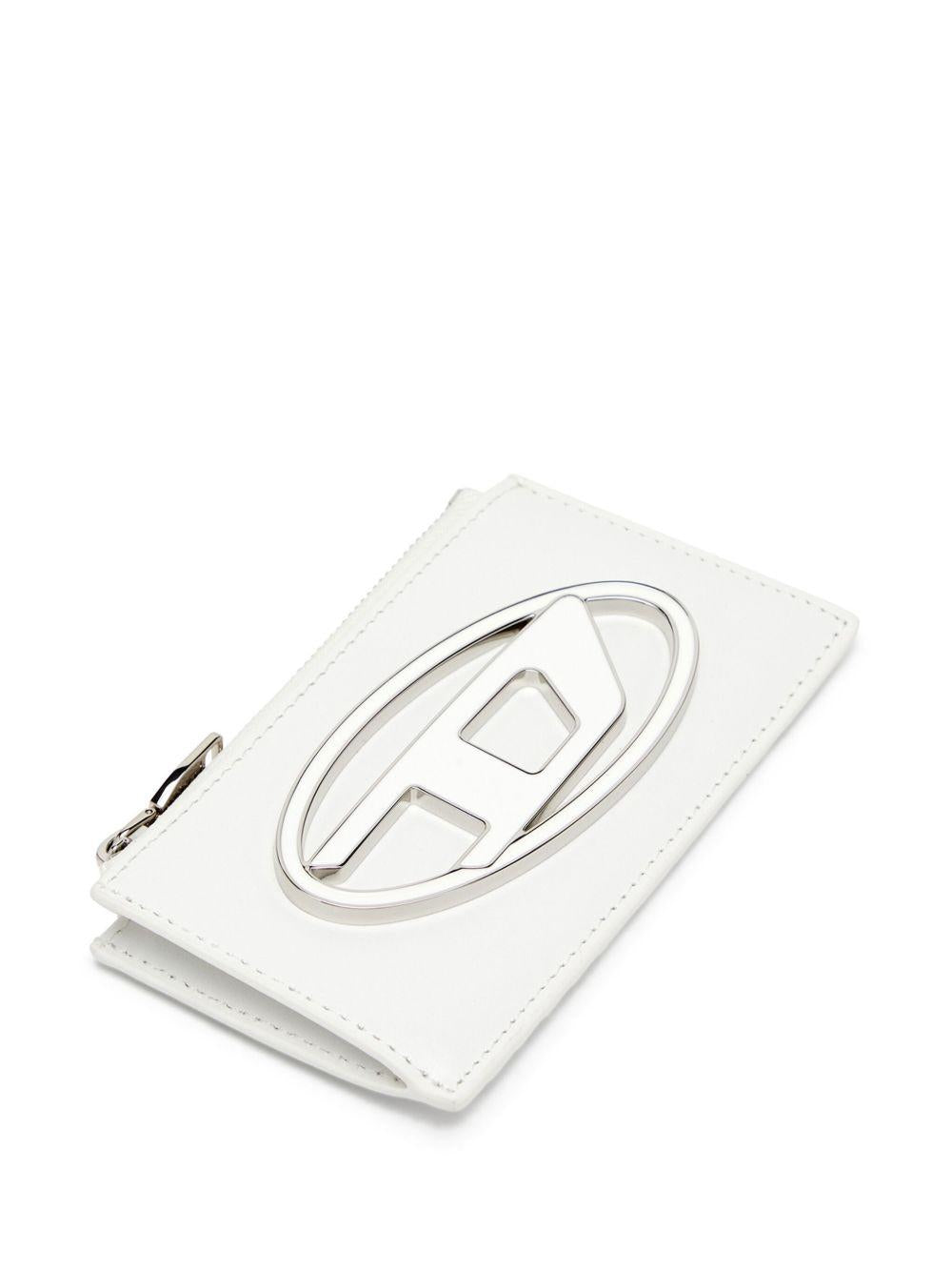 DIESEL Portacarte in pelle bianco