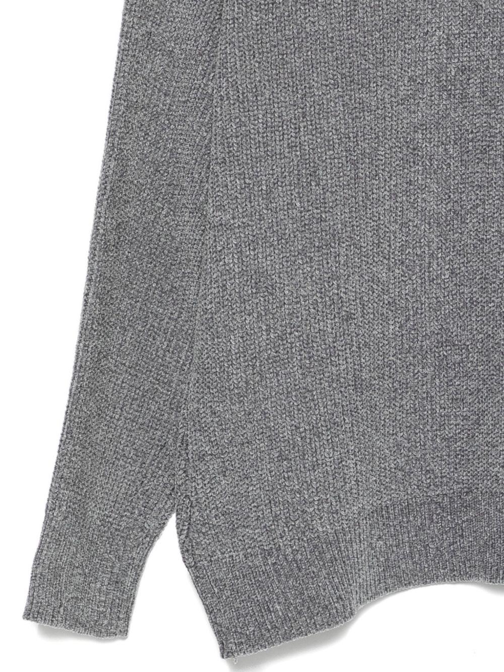 DANIELE ALESSANDRINI Maglione girocollo a costine grigio