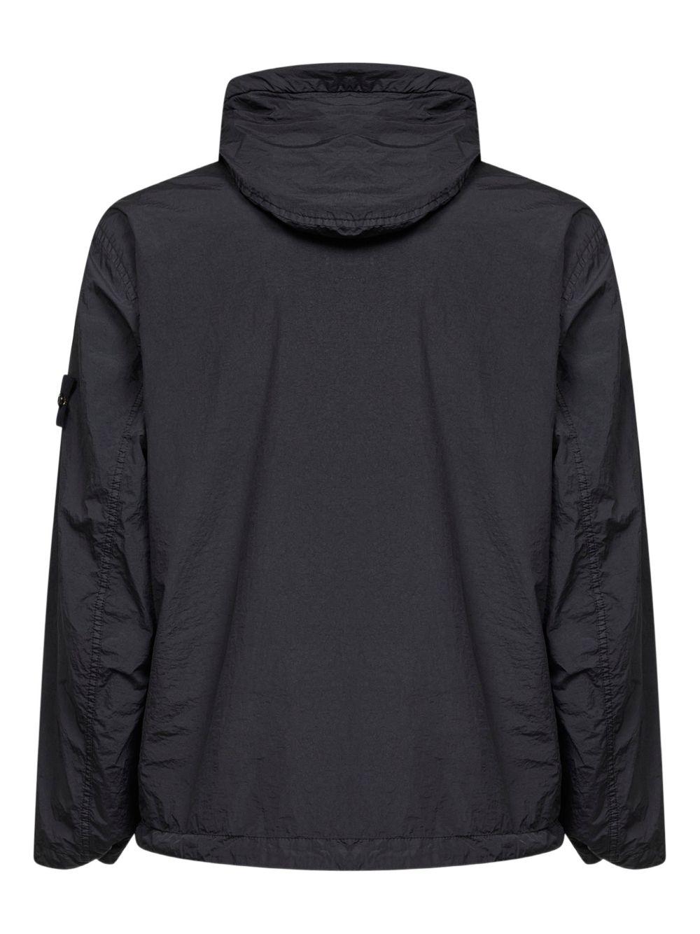 STONE ISLAND Giacca blu con tasche e patch logo