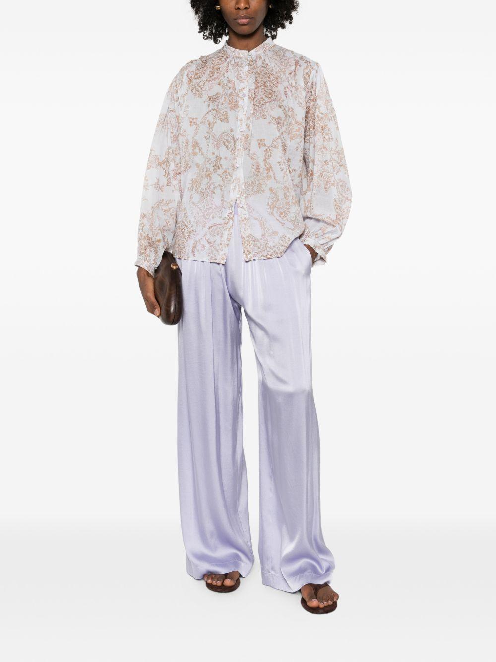 FORTE FORTE Camicia rosa con stampa floreale