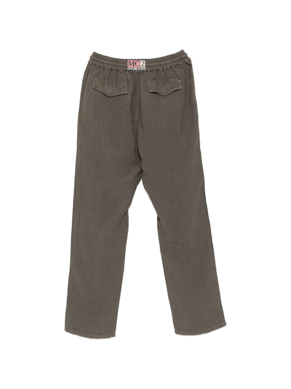MC2 SAINT BARTH Pantaloni Calais casual in lino con coulisse