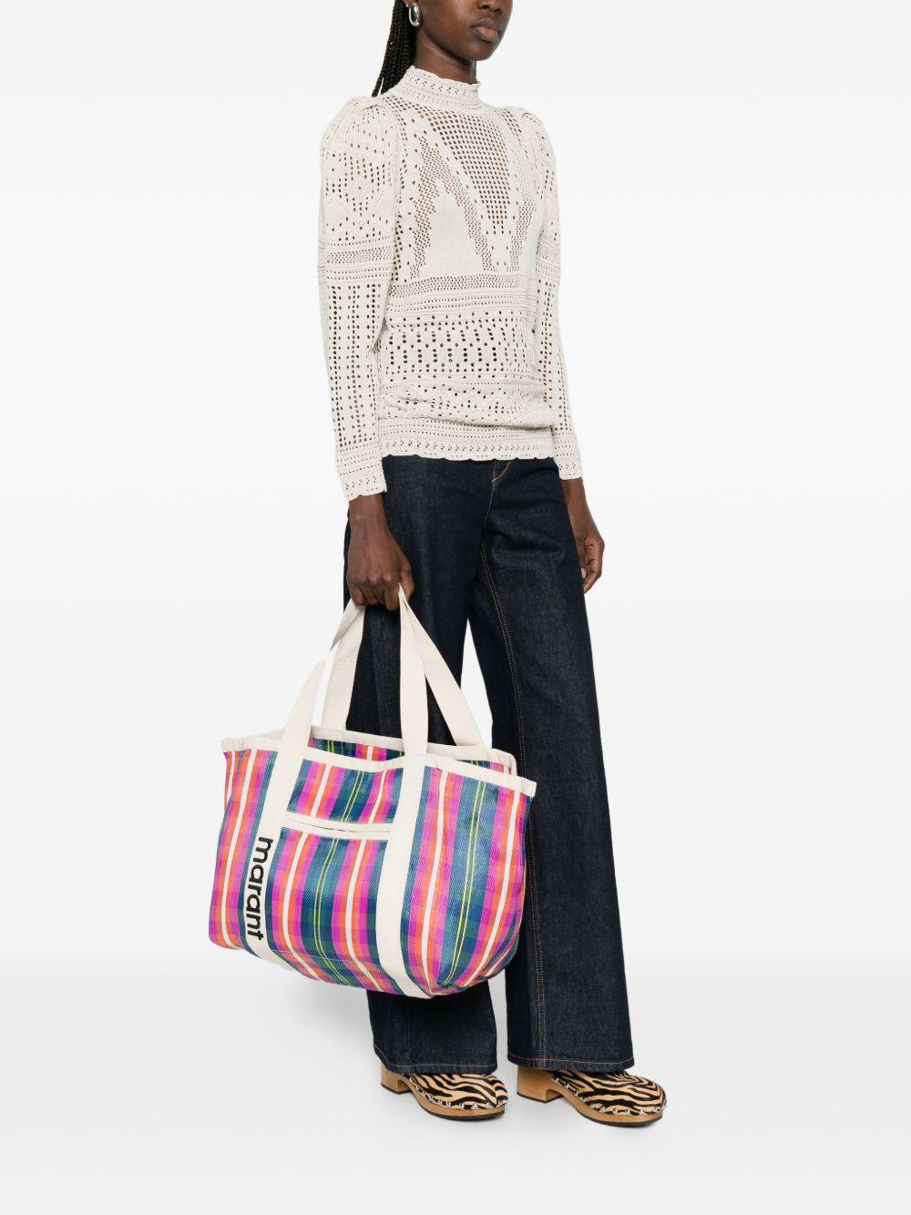 ISABEL MARANT Borsa shopping Darwen a righe multicolori
