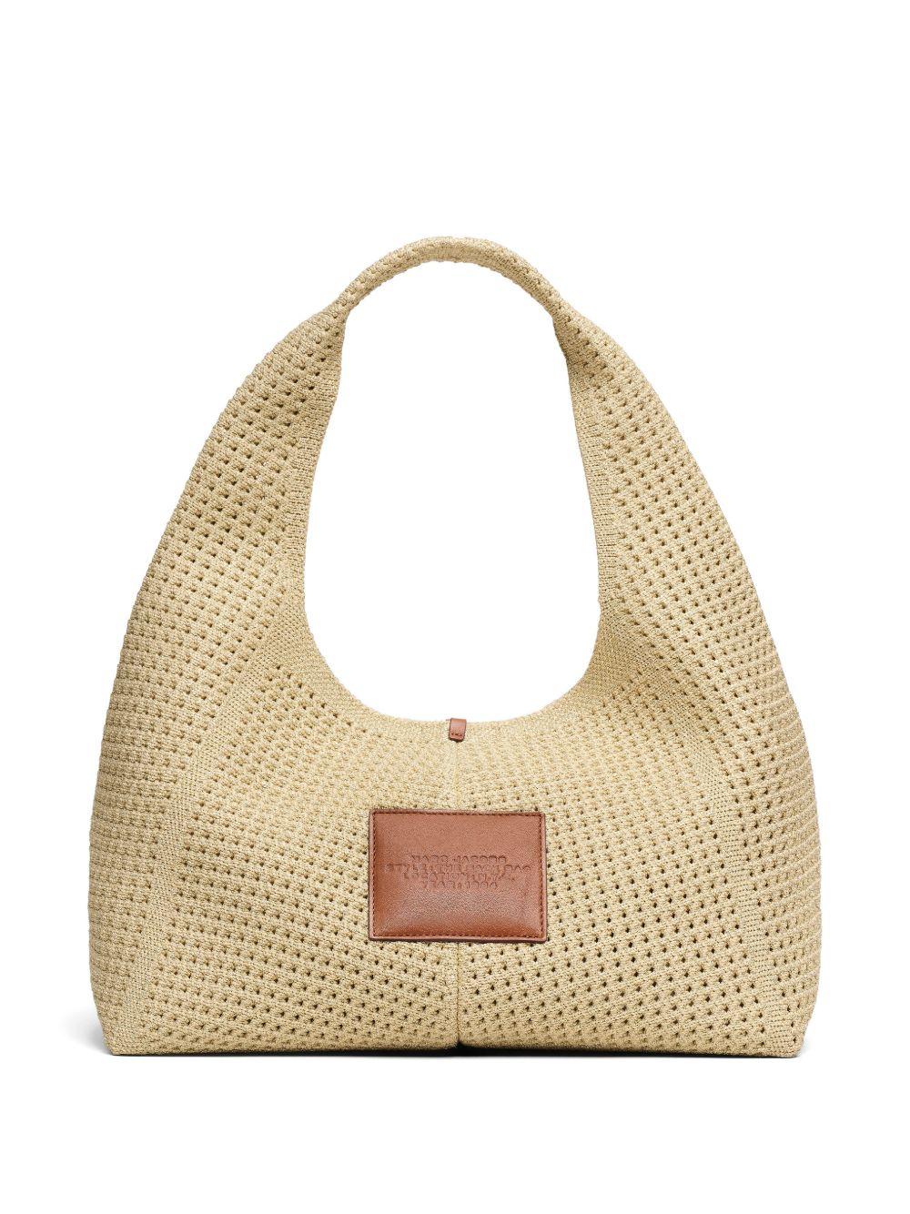 MARC JACOBS Sack Bag in maglia all'uncinetto con lurex e logo ricamato