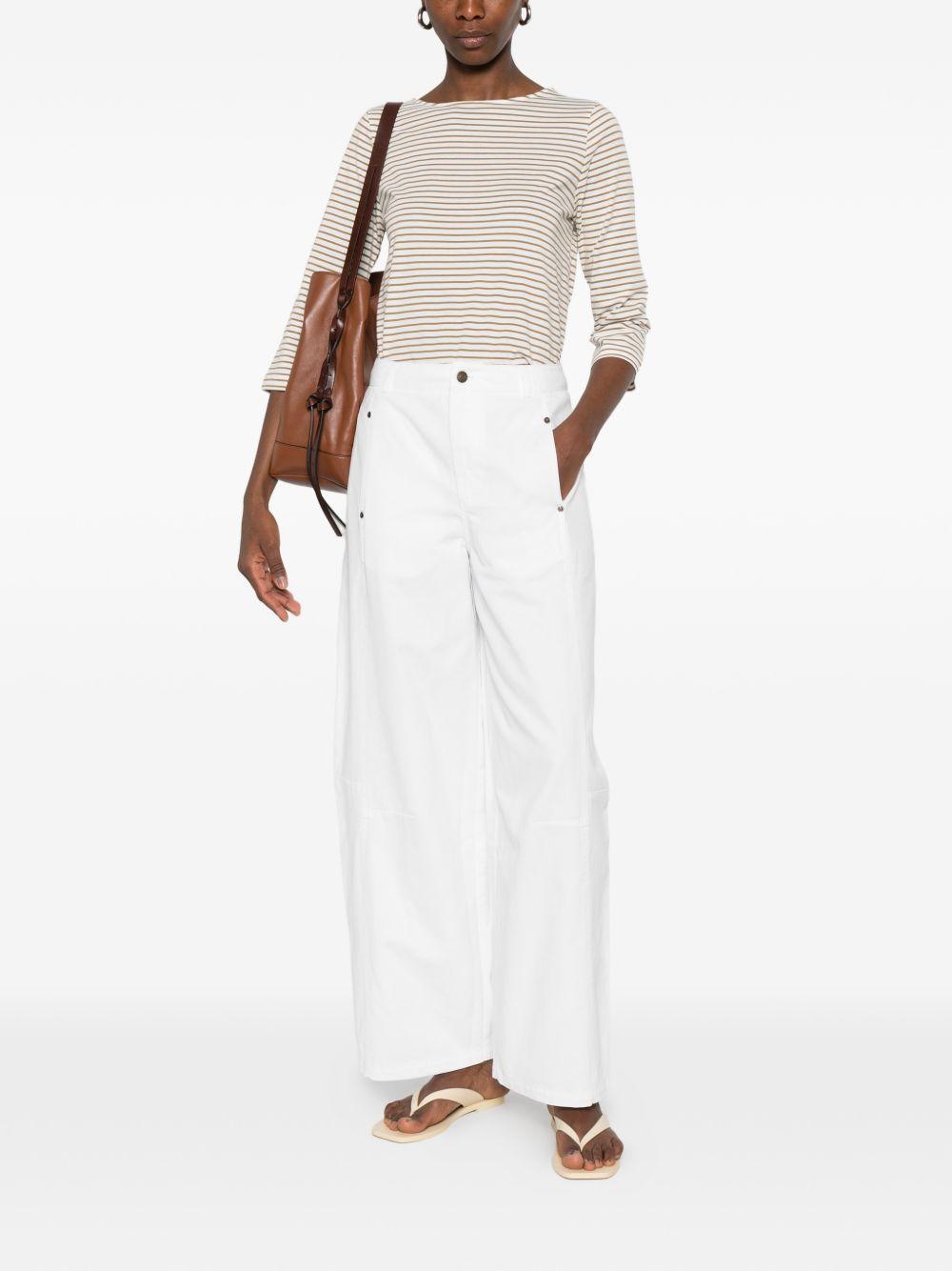 YERSE T-shirt in cotone a righe con manica a tre quarti