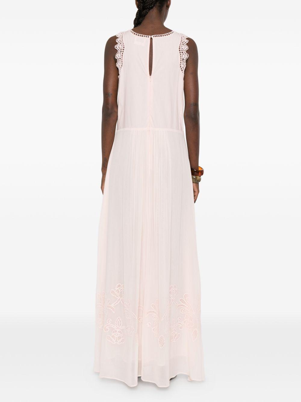 FORTE FORTE Abito My Dress con ricami in pizzo in cotone rosa