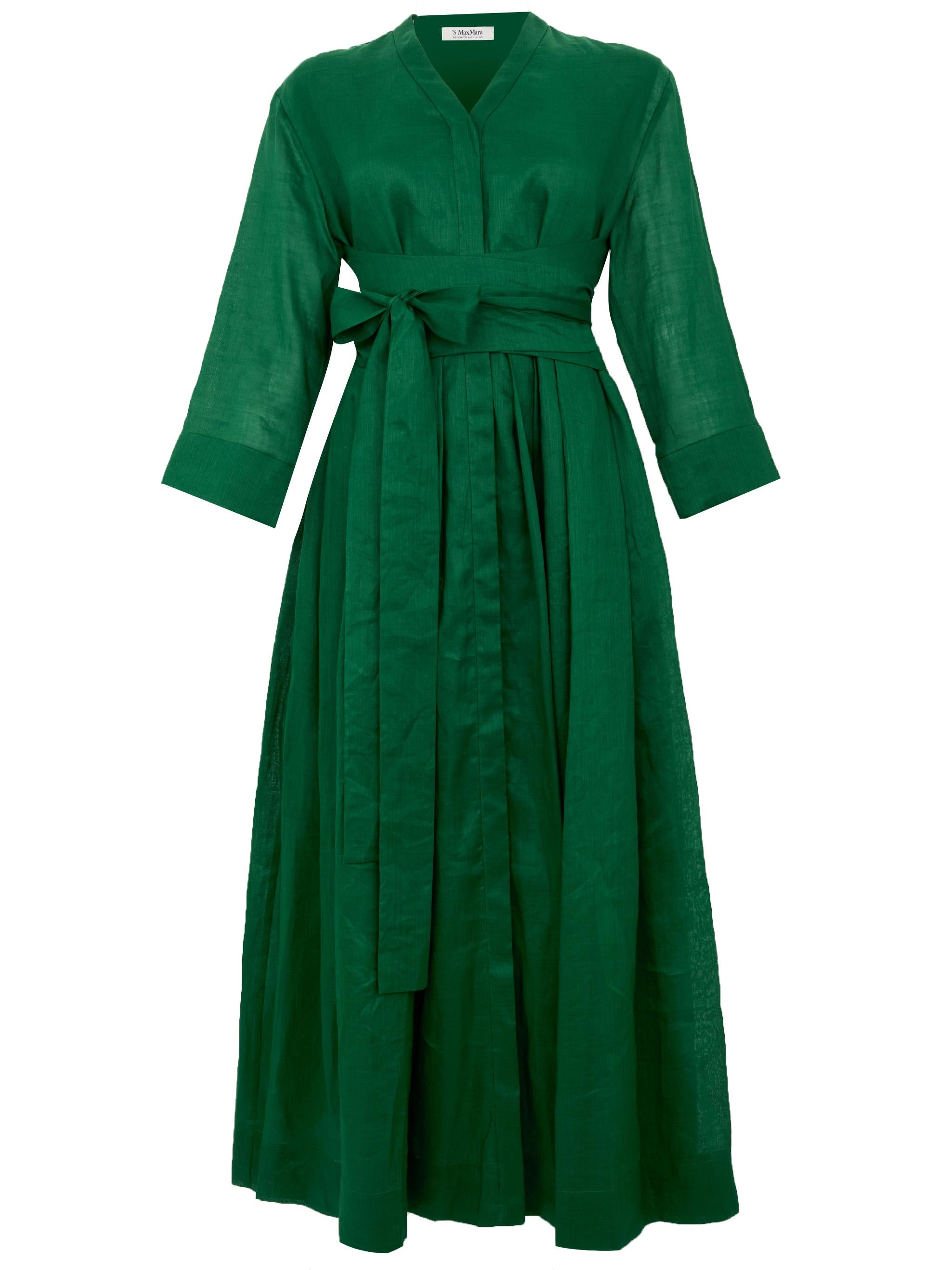 S MAX MARA Abito Camilla con nastro cintura in vita verde