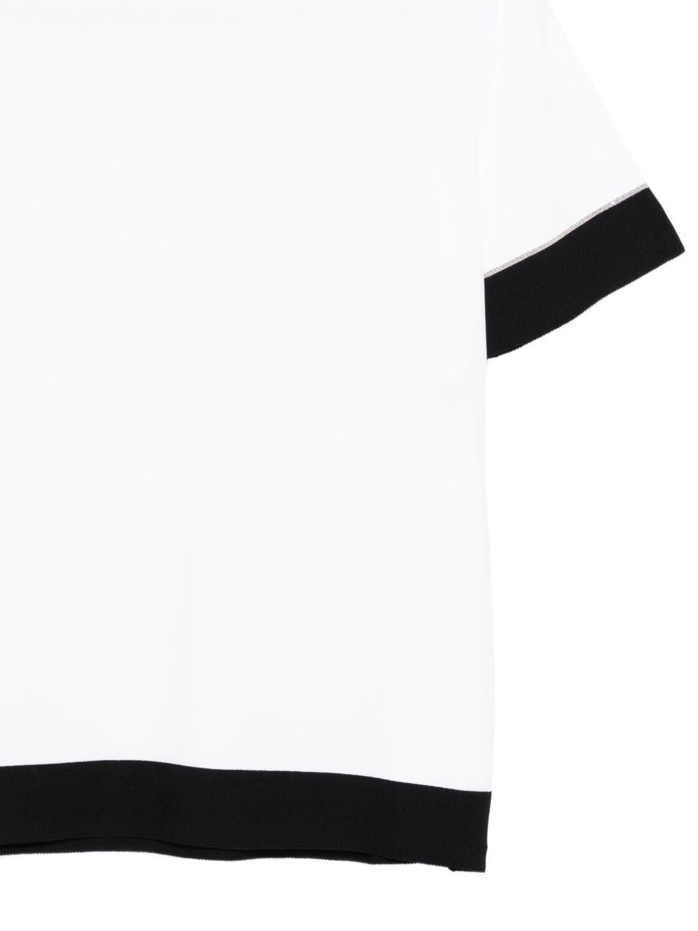 D EXTERIOR T-shirt bianca con borsi a contrasto neri