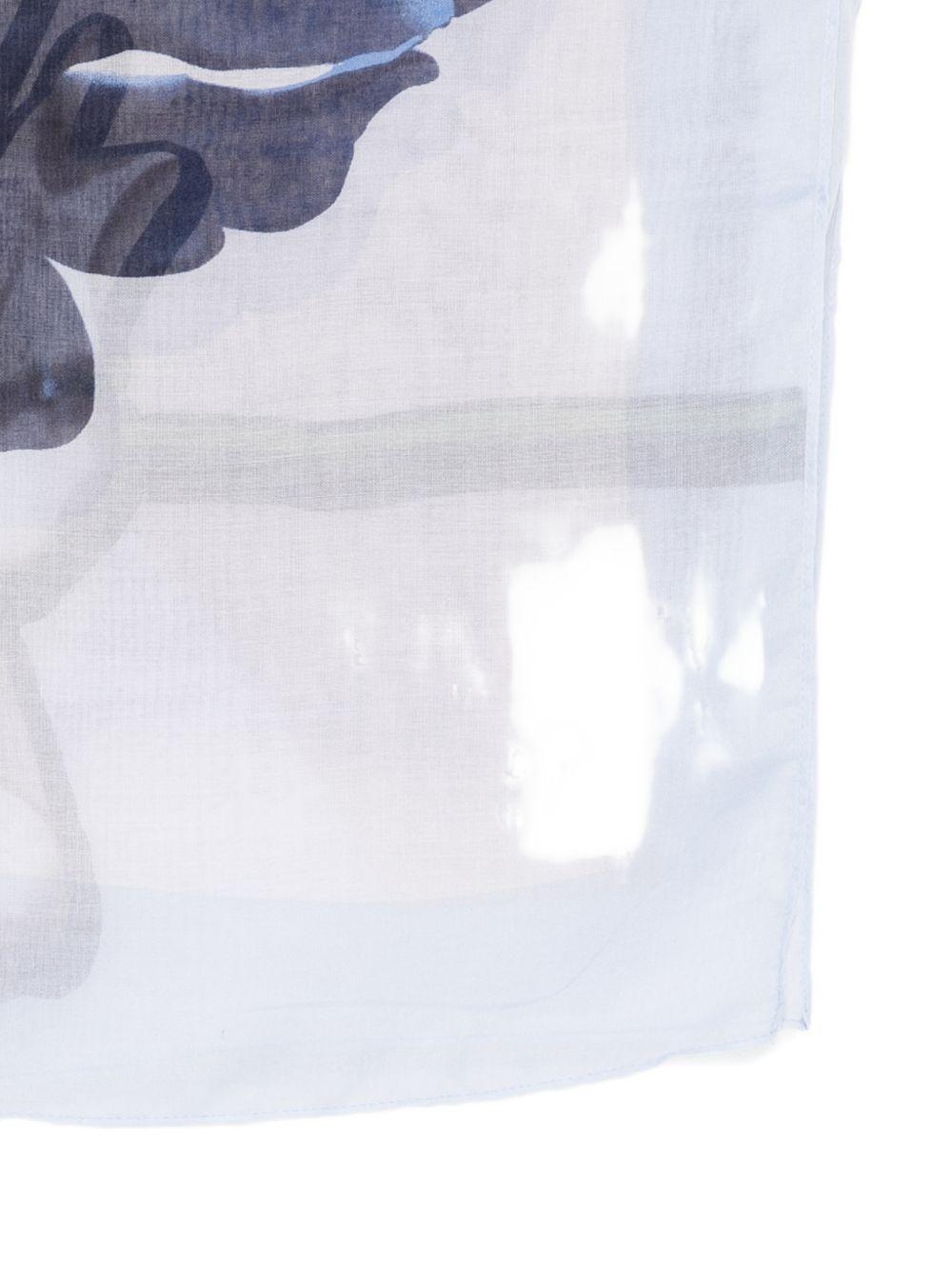 LIUJO Foulard sciarpa con stampa floreale blu