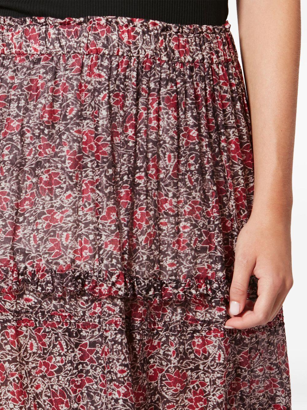 MARANT ETOILE Gonna lunga in cotone con stampa floreale