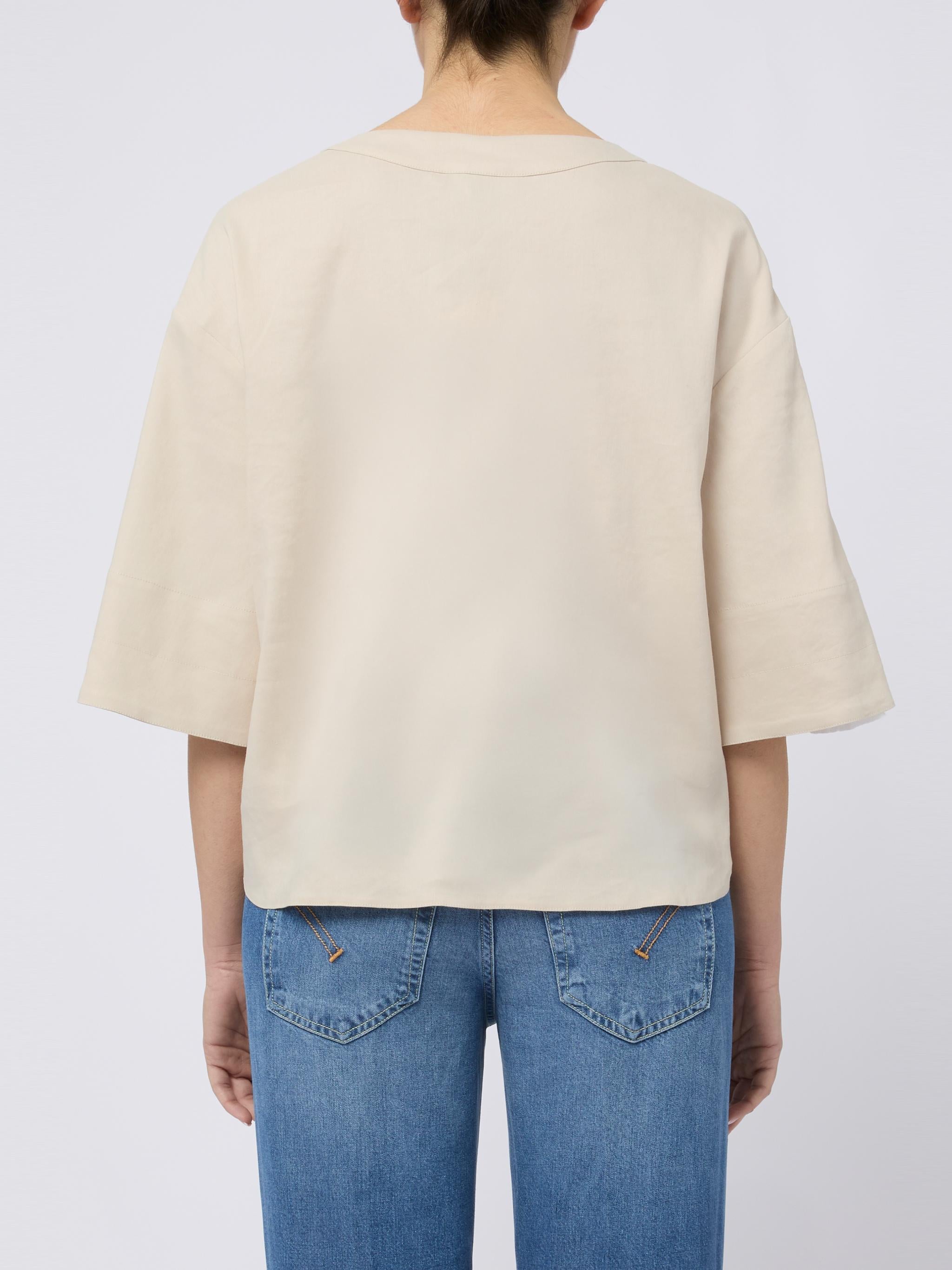 MAX MARA Blusa beige Sospiro con maniche a 3/4