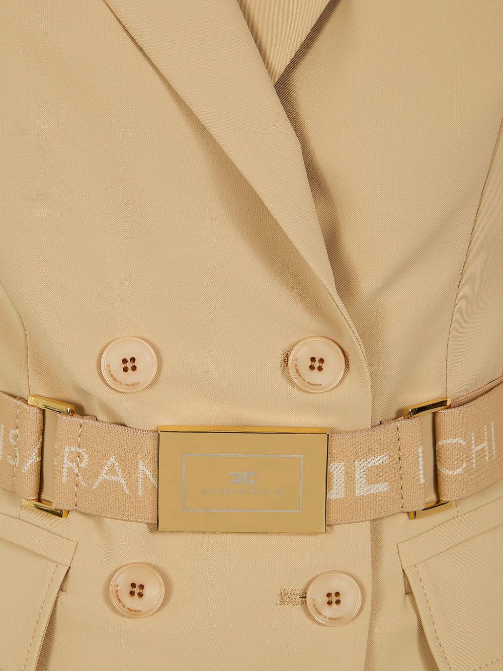 ELISABETTA FRANCHI Giacca blazer con cintura in vita e maniche 3/4