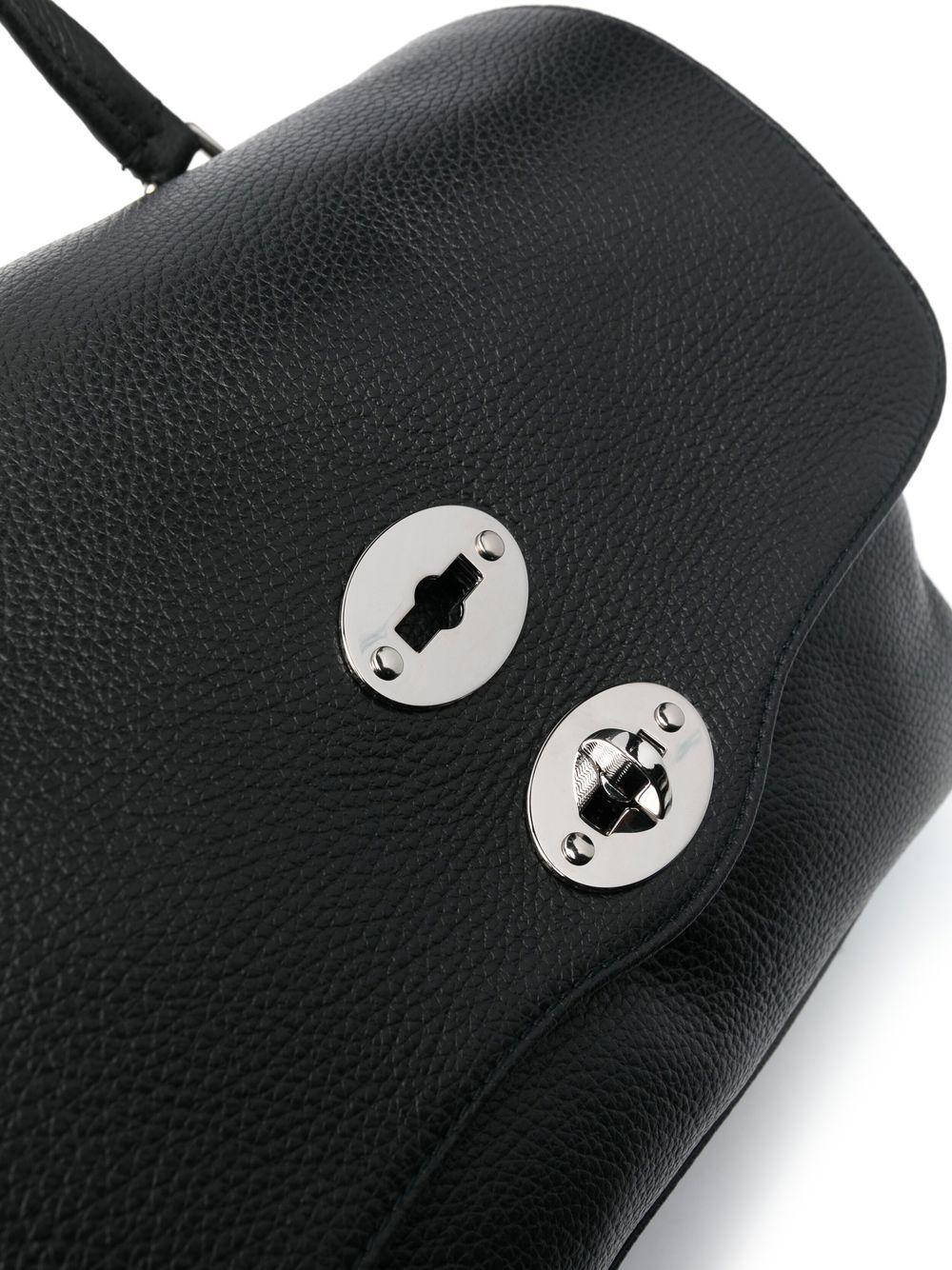 ZANELLATO Borsa Postina Daily Small in pelle nera martellata