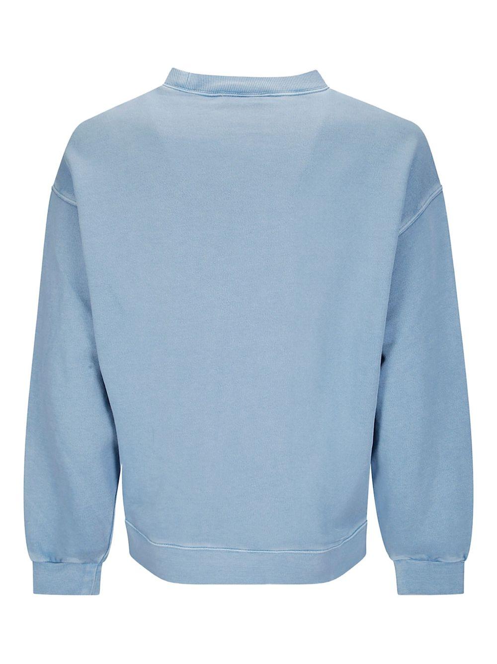 CARHARTT WIP Felpa girocollo azzurra con logo in cotone