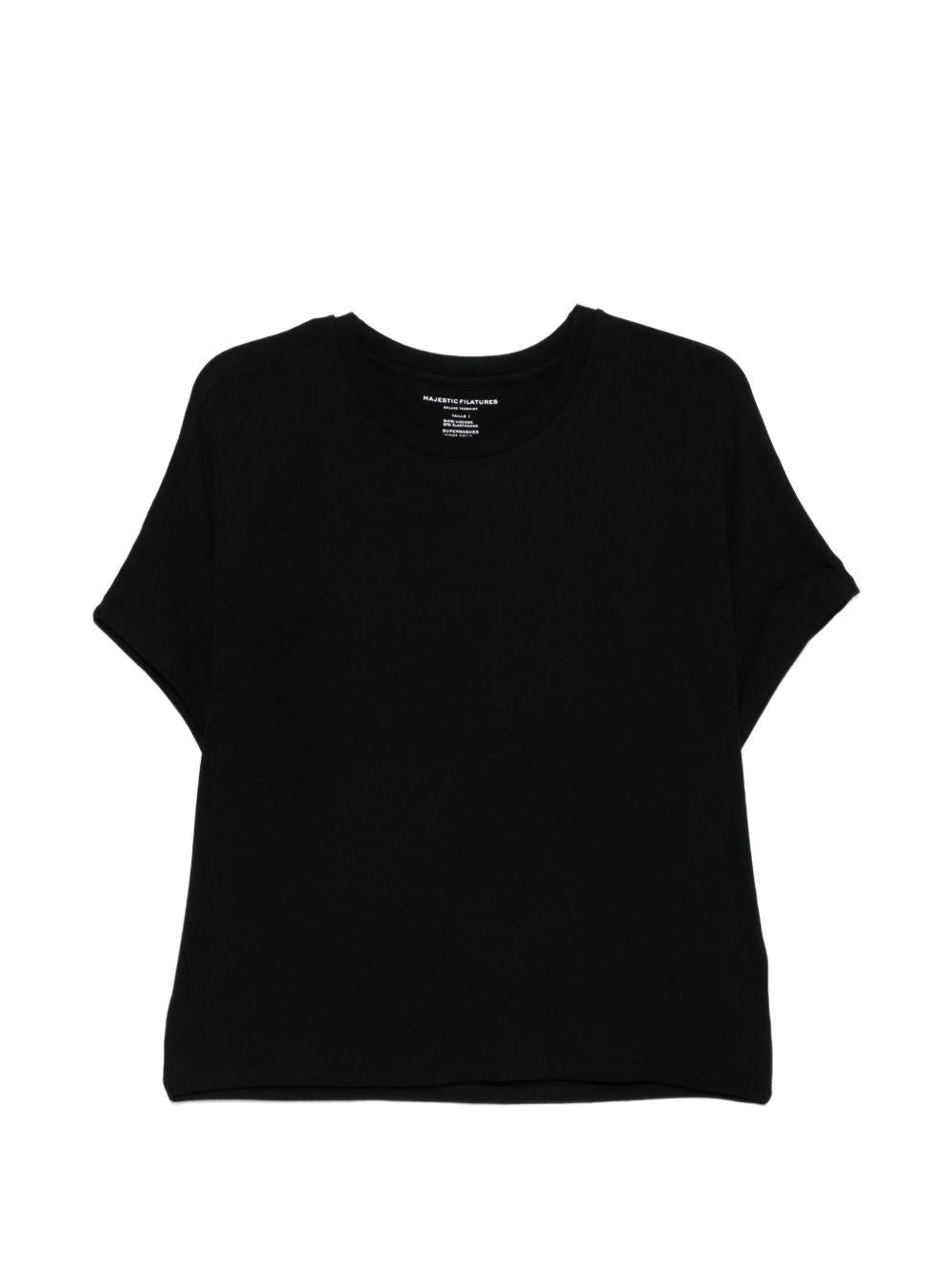 MAJESTIC FILATURES T-shirt girocollo a maniche corte nero