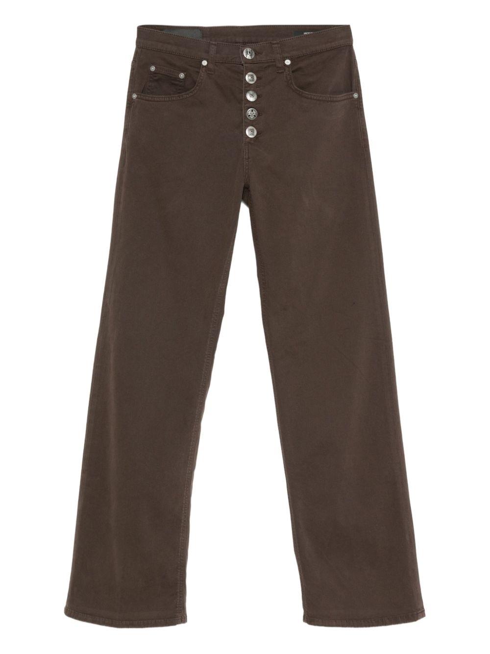 DONDUP Jeans marrone con chiusura a cinque bottoni