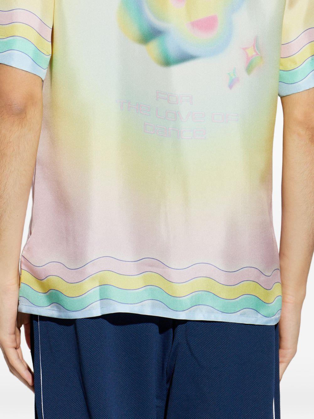 CASABLANCA Camicia con stampa multicolore all-over in seta