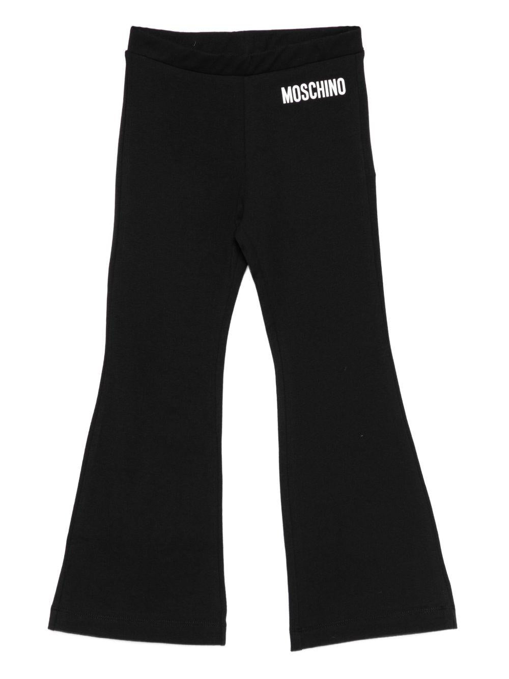 MOSCHINO Leggings neri con stampa