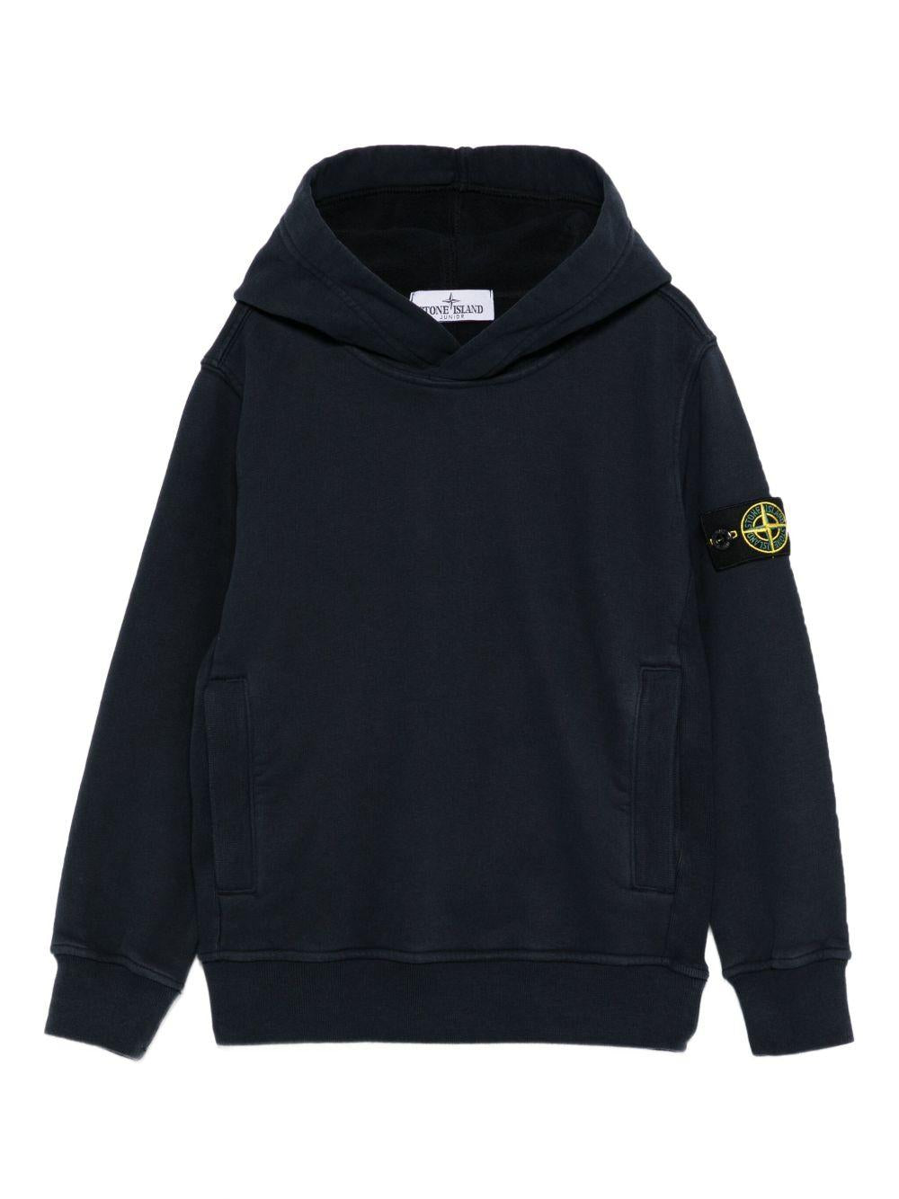 STONE ISLAND Felpa con cappuccio e logo