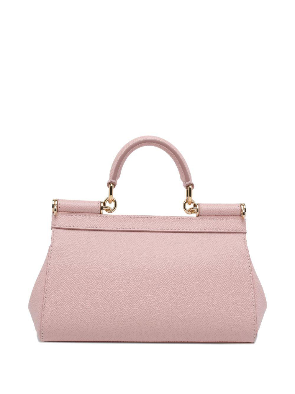 DOLCE e GABBANA Borsa a mano piccola Sicily rosa in pelle