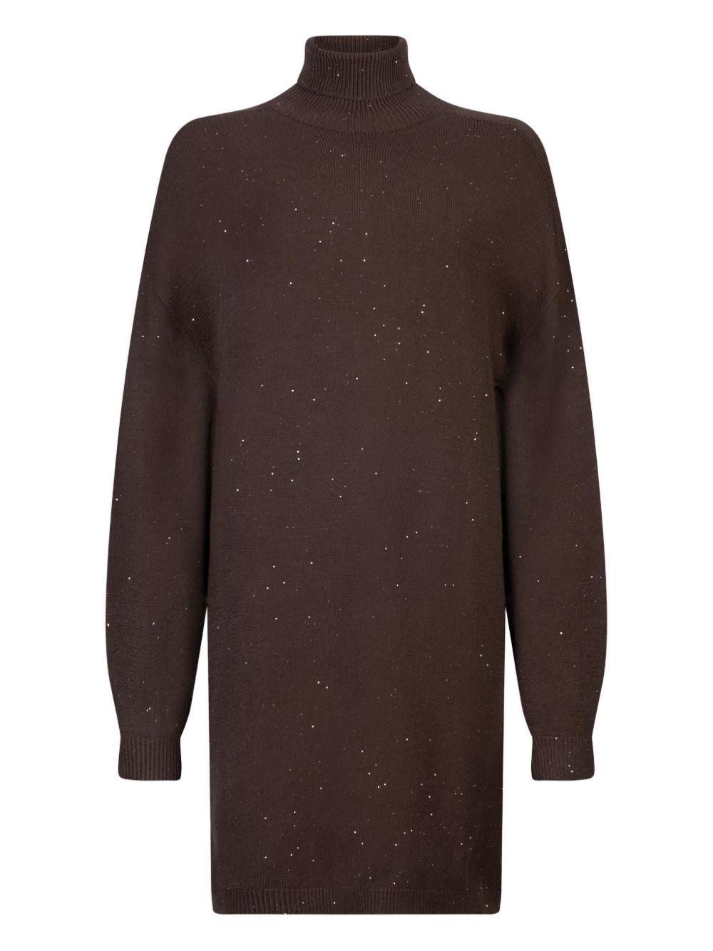 LIUJO Abito marrone con collo alto