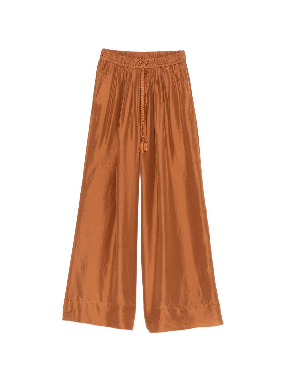 FORTE FORTE Pantaloni in seta con coulisse bronzo