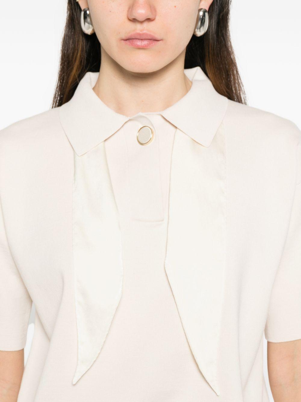 FORTE FORTE Polo in cotone elasticizzato cipria