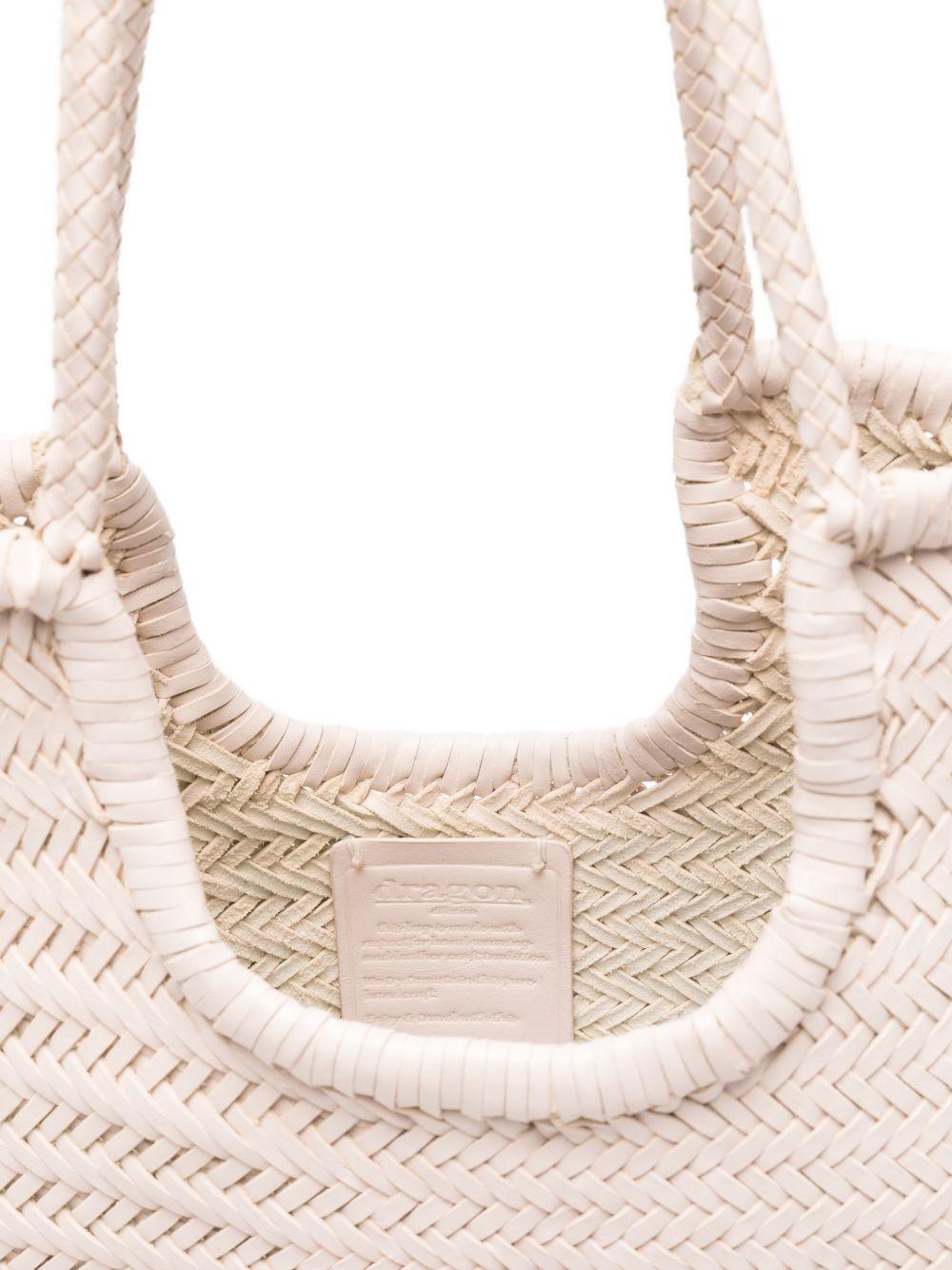 DRAGON DIFFUSION Borsa shopping Diagonal beige in pelle intrecciata