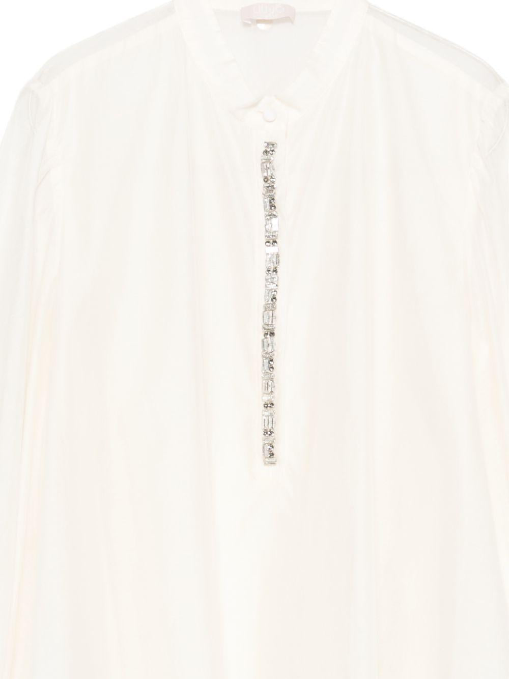 LIUJO Blusa camicia bianca impreziosita da trass