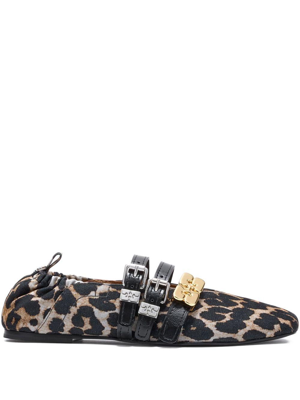 GANNI Ballerine con stampa leopardata