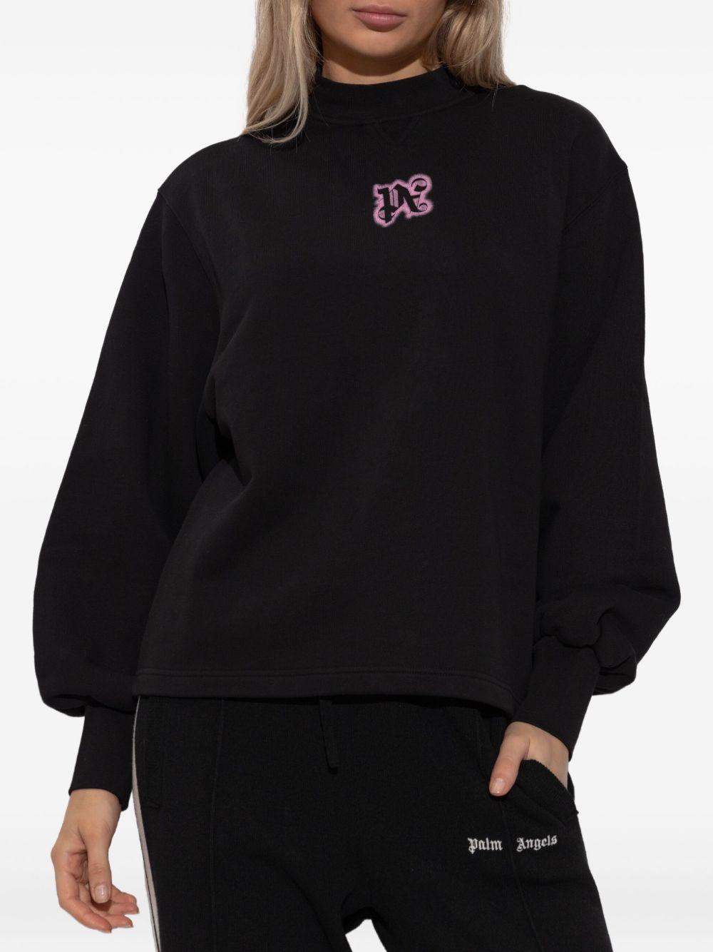 PALM ANGELS Felpa nera con logo