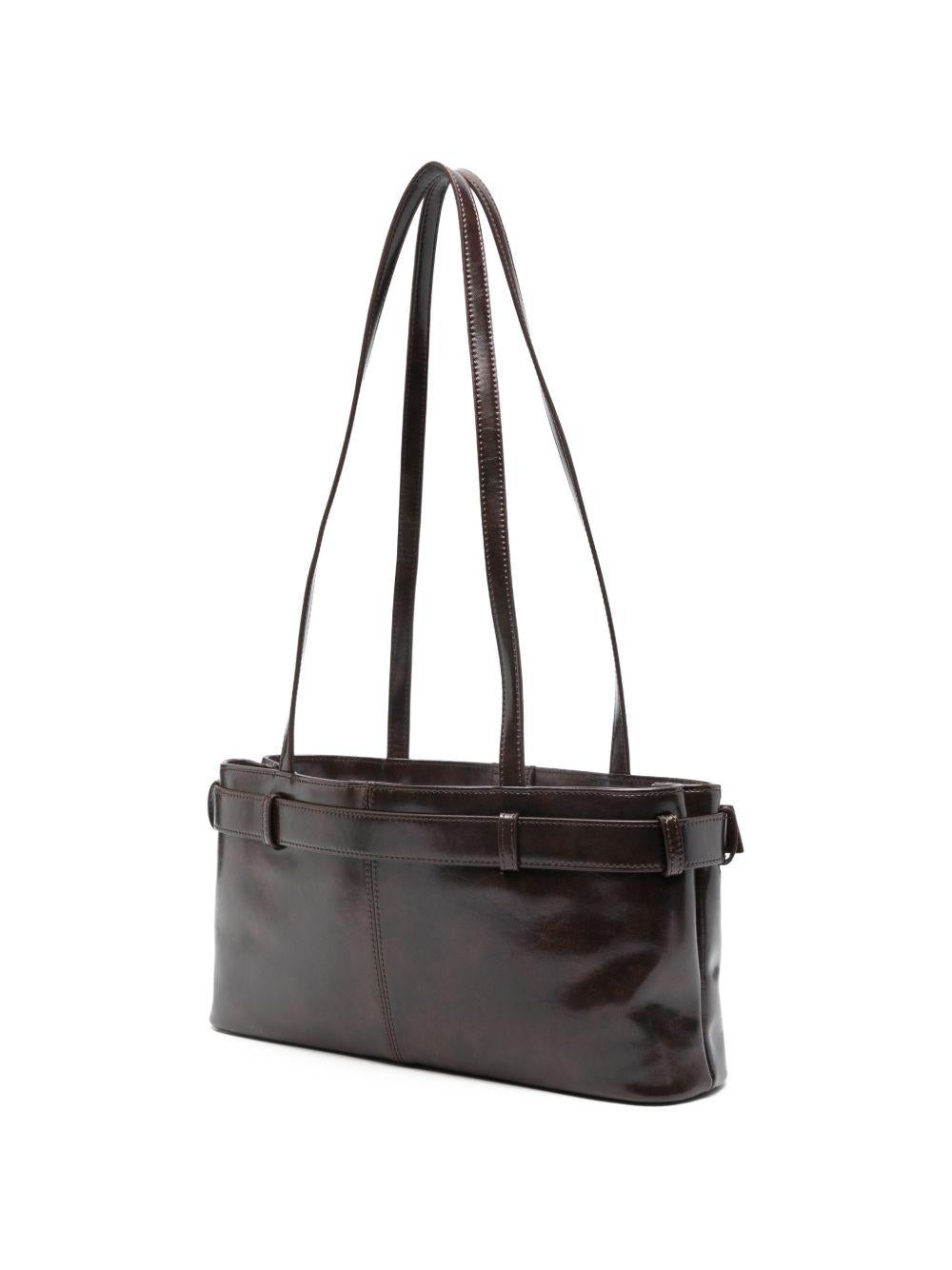 OSOI Borsa a spalla Brocle in pelle marrone