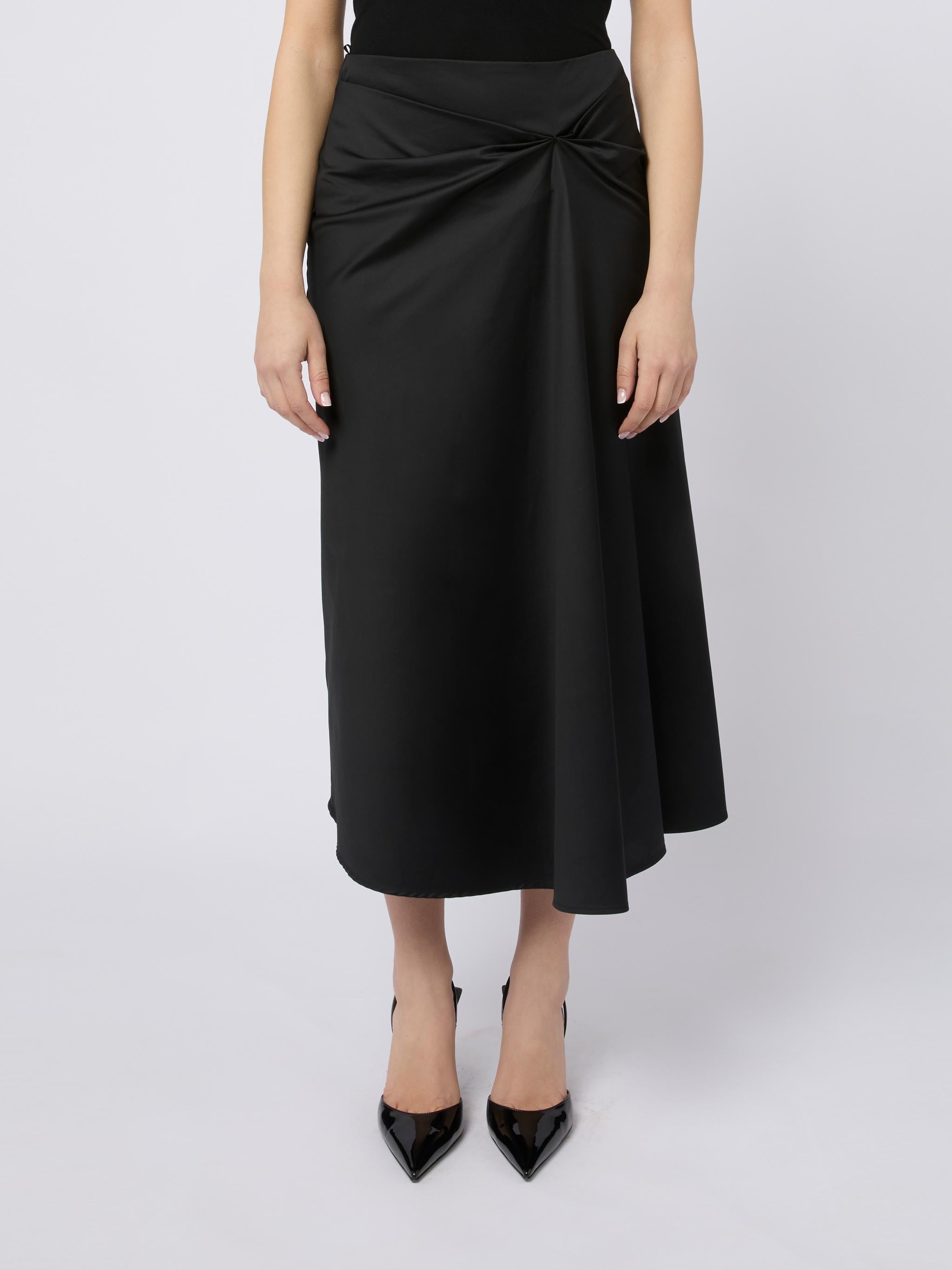 MAX MARA Gonna midi nera con drappeggio