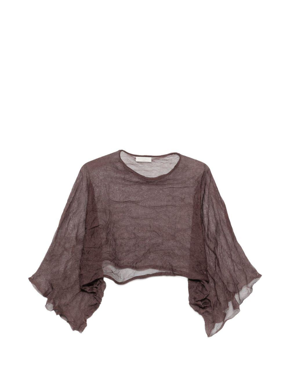 ANTONELLI Maglia Arnica semitrasparente marrone<BR/>