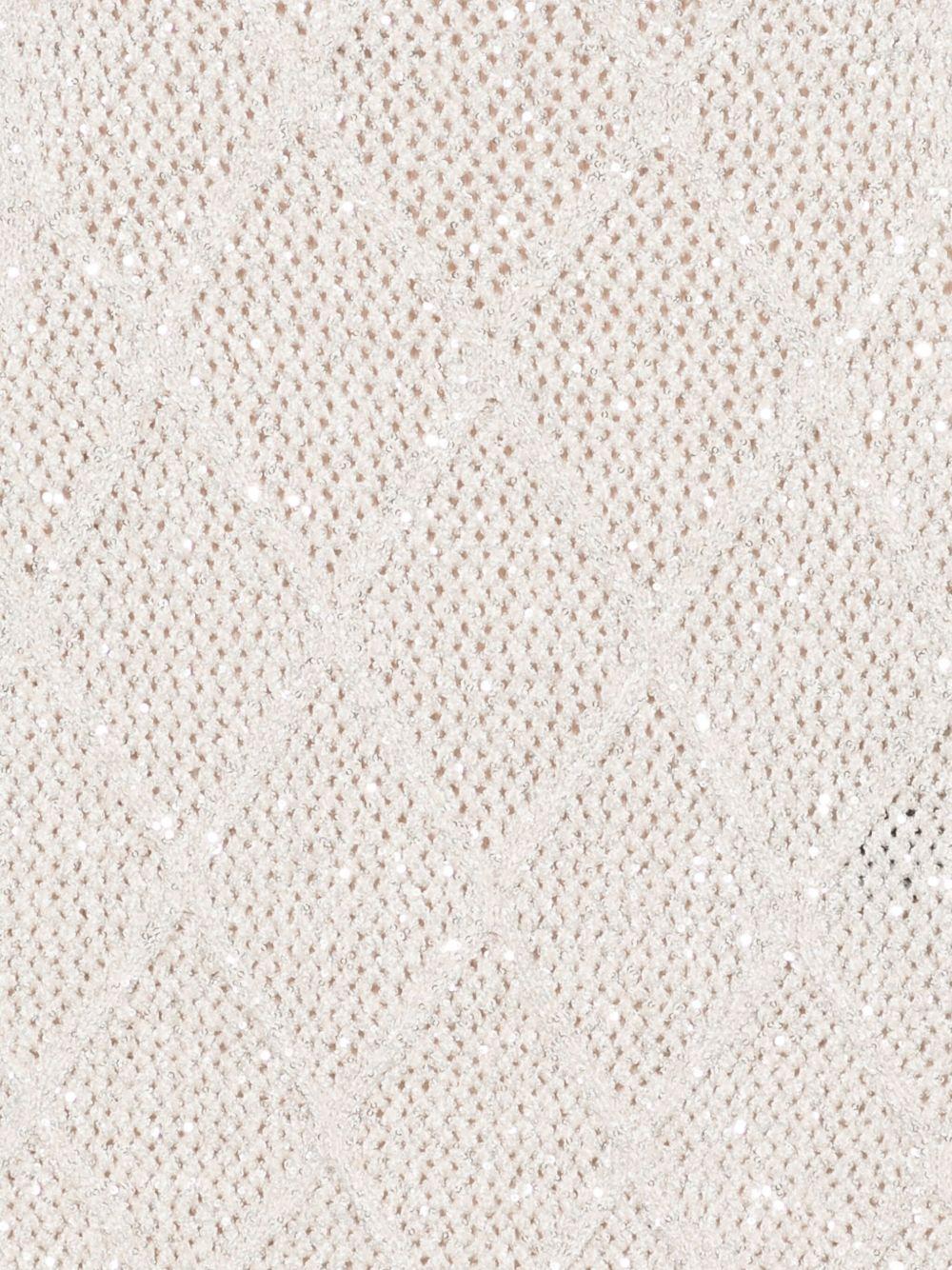 D EXTERIOR Top collo alto con paillettes a rombo