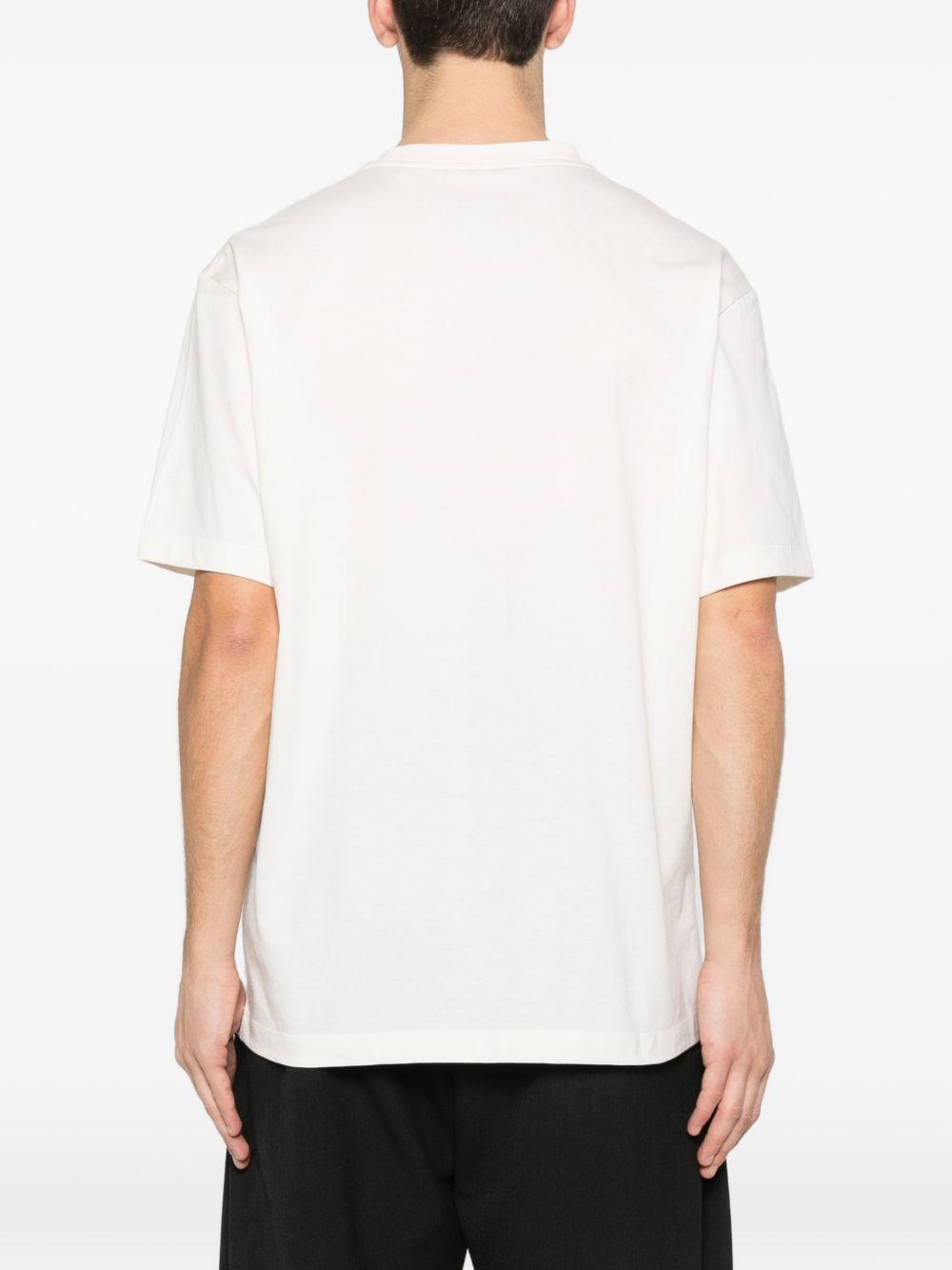Y3 T-shirt in cotone bianco con stampa