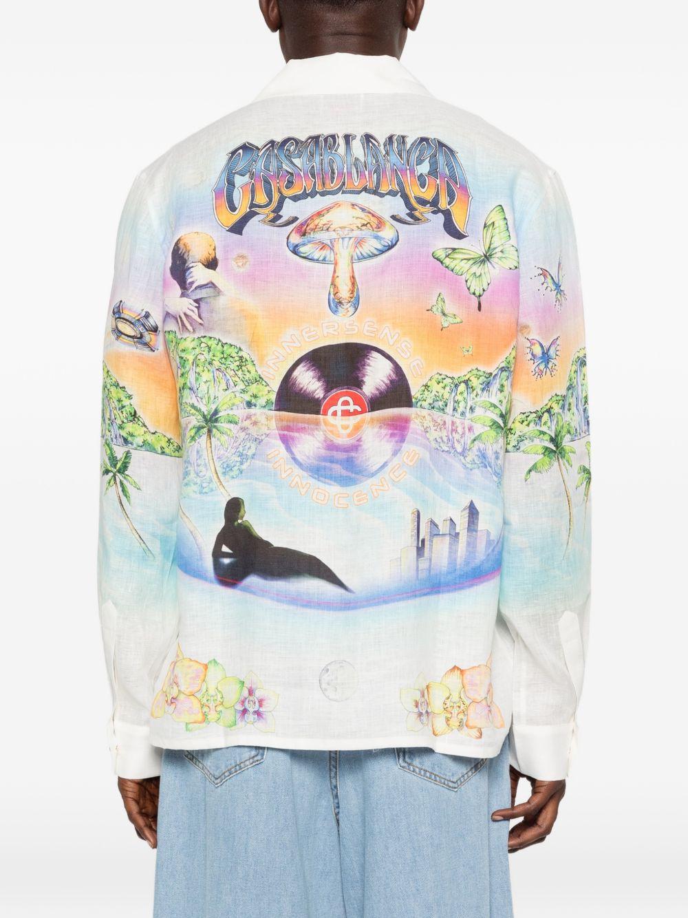 CASABLANCA Camicia in seta con stampa multicolore