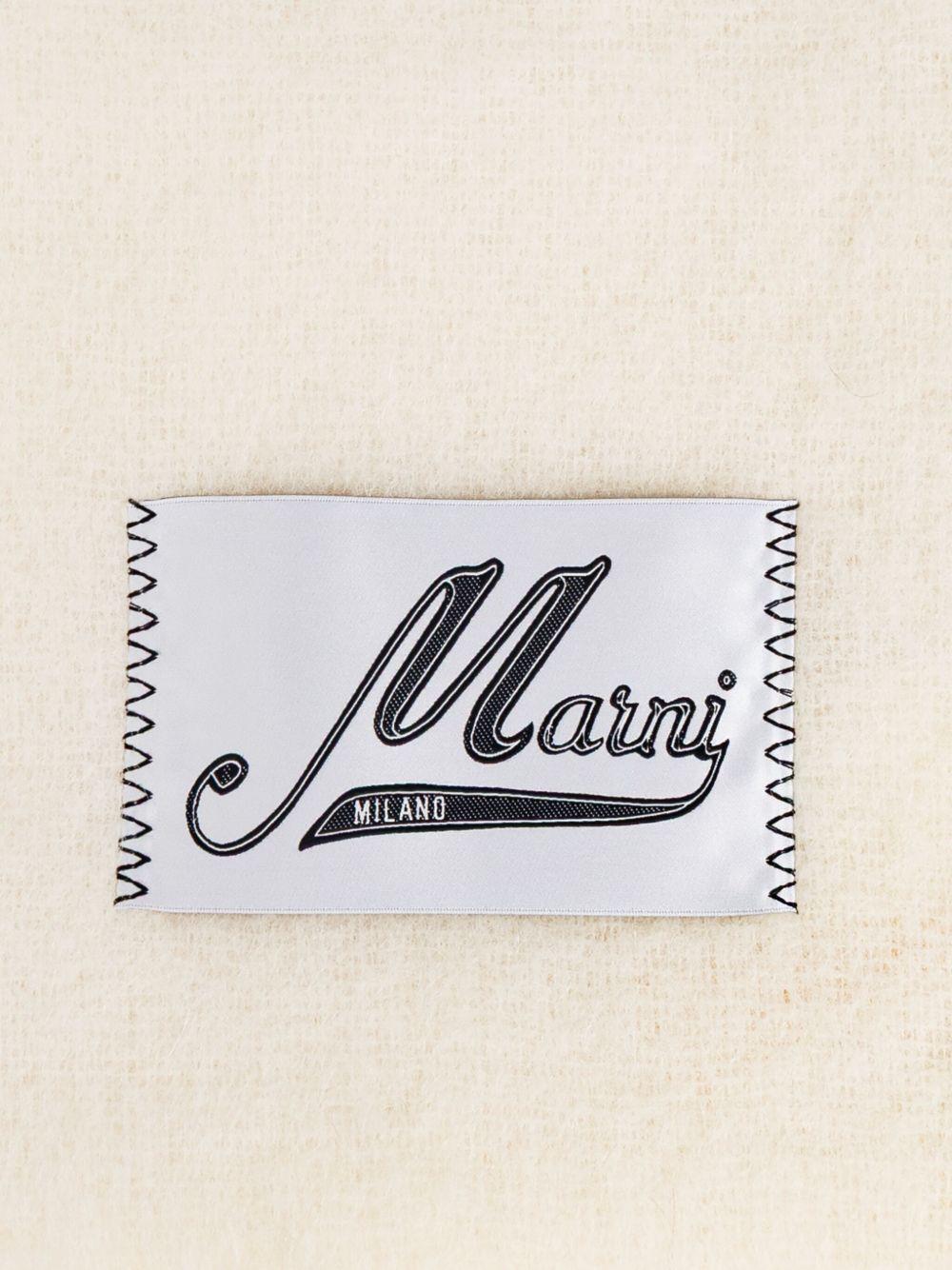 MARNI Sciarpa in alpaca color panna con frange