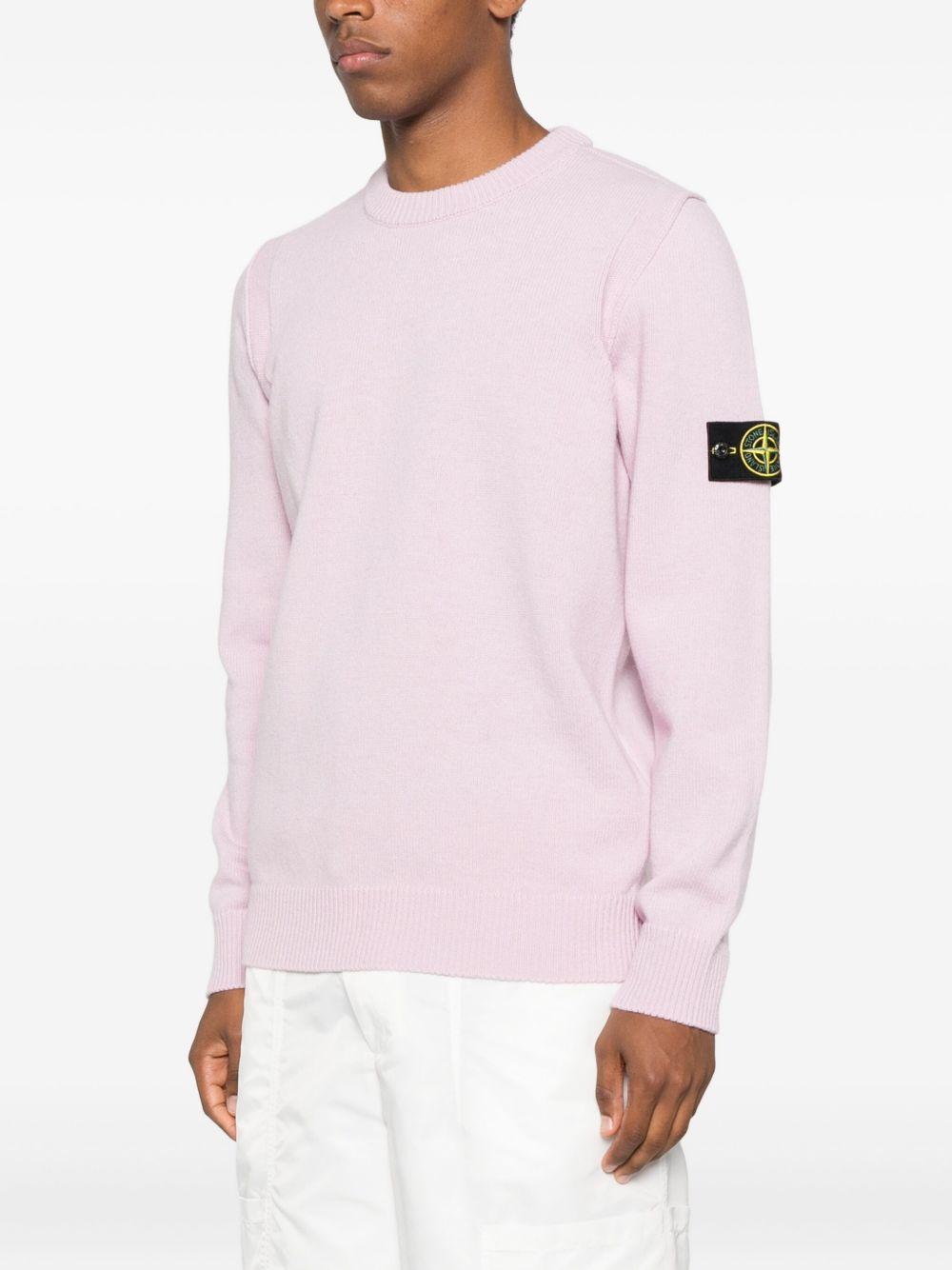 STONE ISLAND Maglia girocollo con patch logo<BR/>