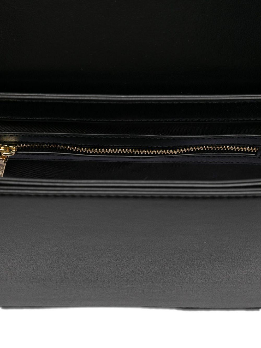 LOVE MOSCHINO Borsa a tracolla nera con placca a cuore