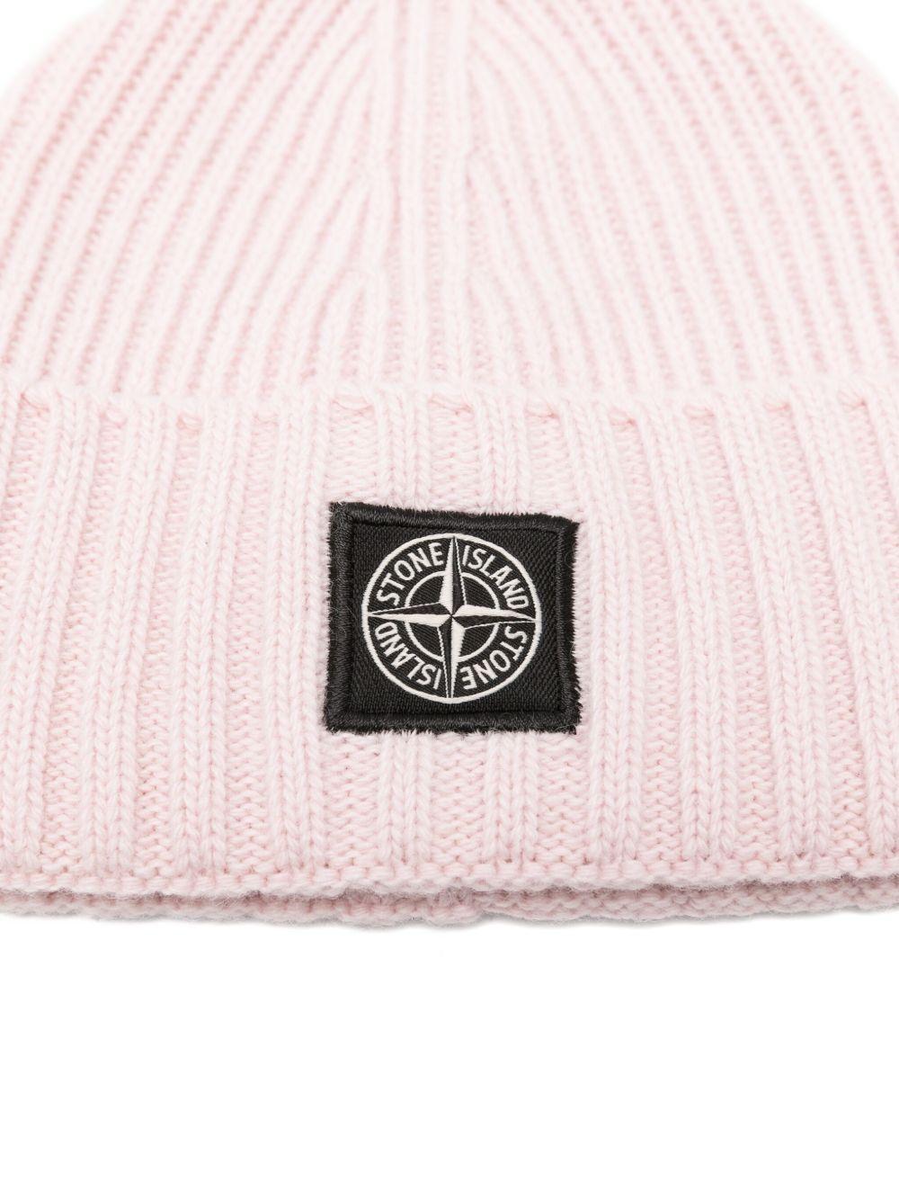 STONE ISLAND Berretto rosa con logo