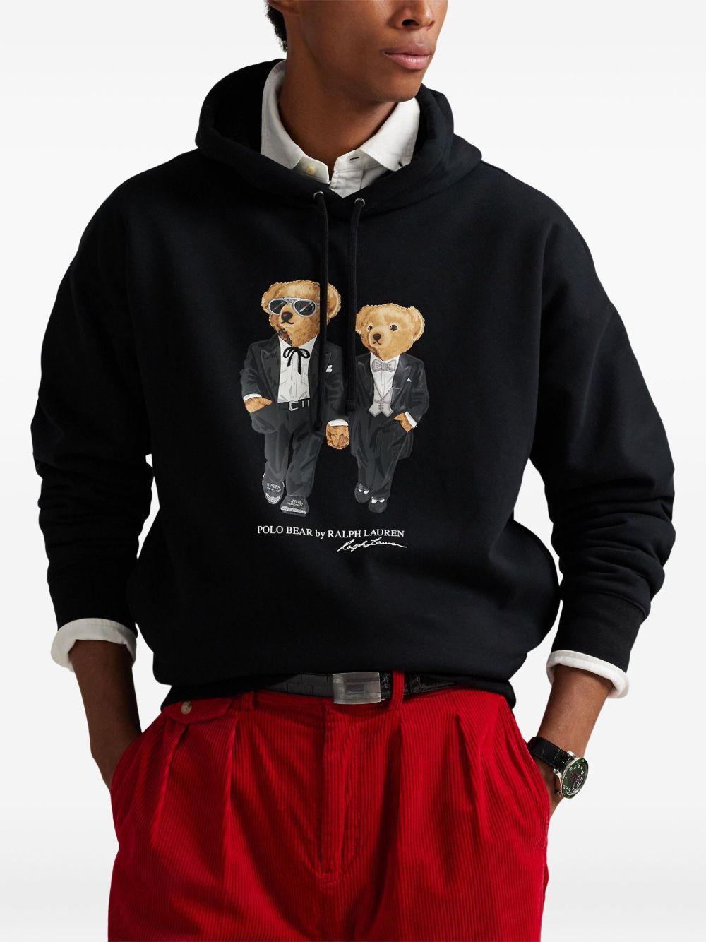 POLO RALPH LAUREN Felpa Ralph & Ricky Polo Bear in cotone nero